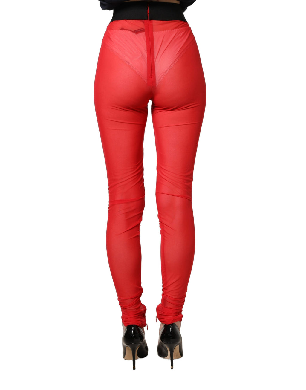 Pantalon Legging Slim Dolce & Gabbana en Nylon Stretch Rouge