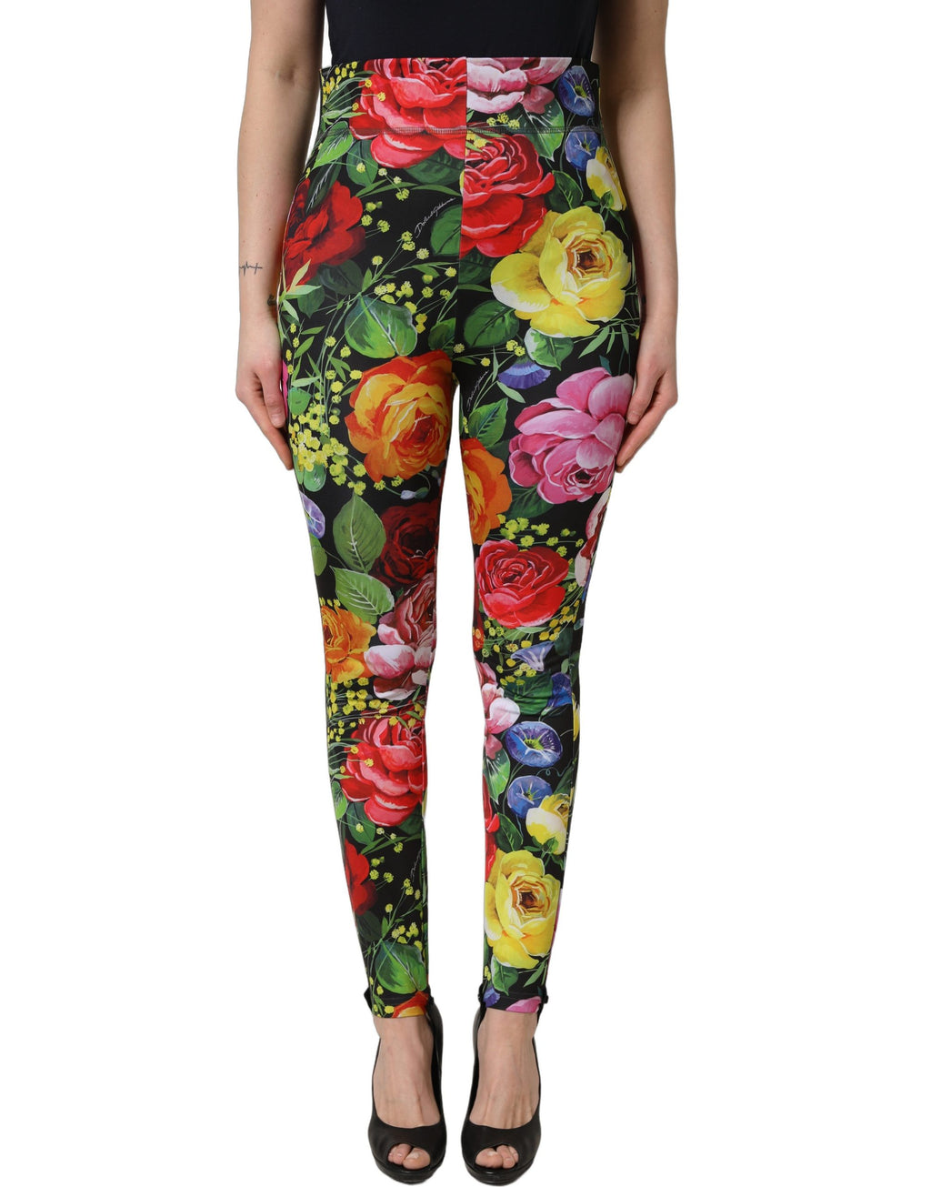 Pantalon leggings Dolce & Gabbana en jersey extensible fleuri multicolore