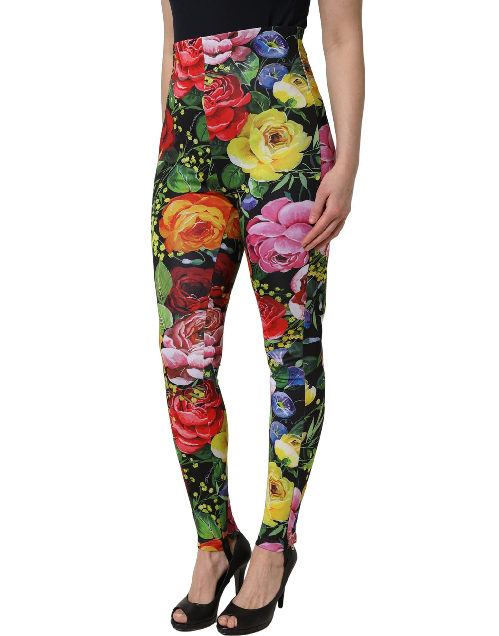 Pantalon leggings Dolce & Gabbana en jersey extensible fleuri multicolore