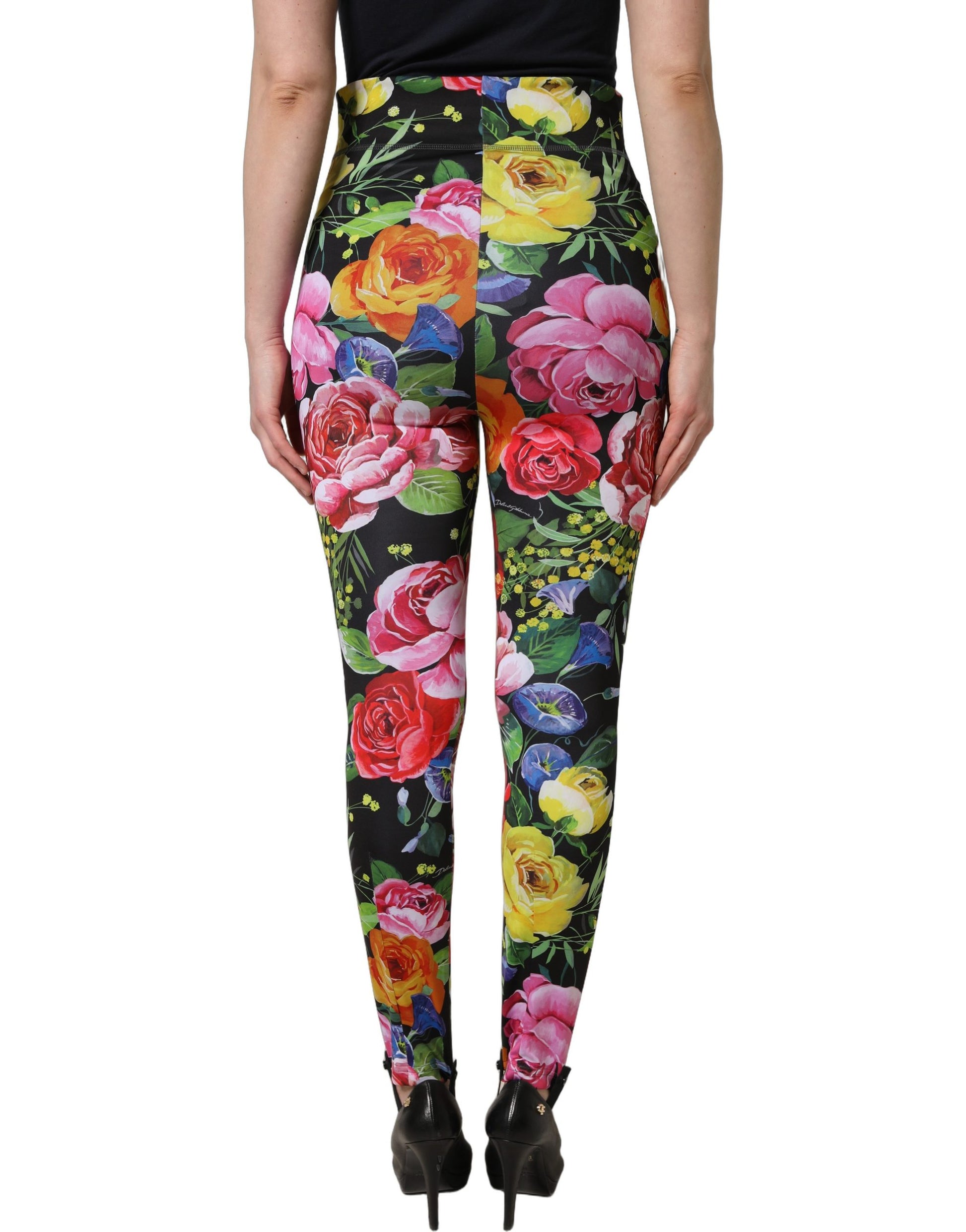 Pantalon leggings Dolce & Gabbana en jersey extensible fleuri multicolore