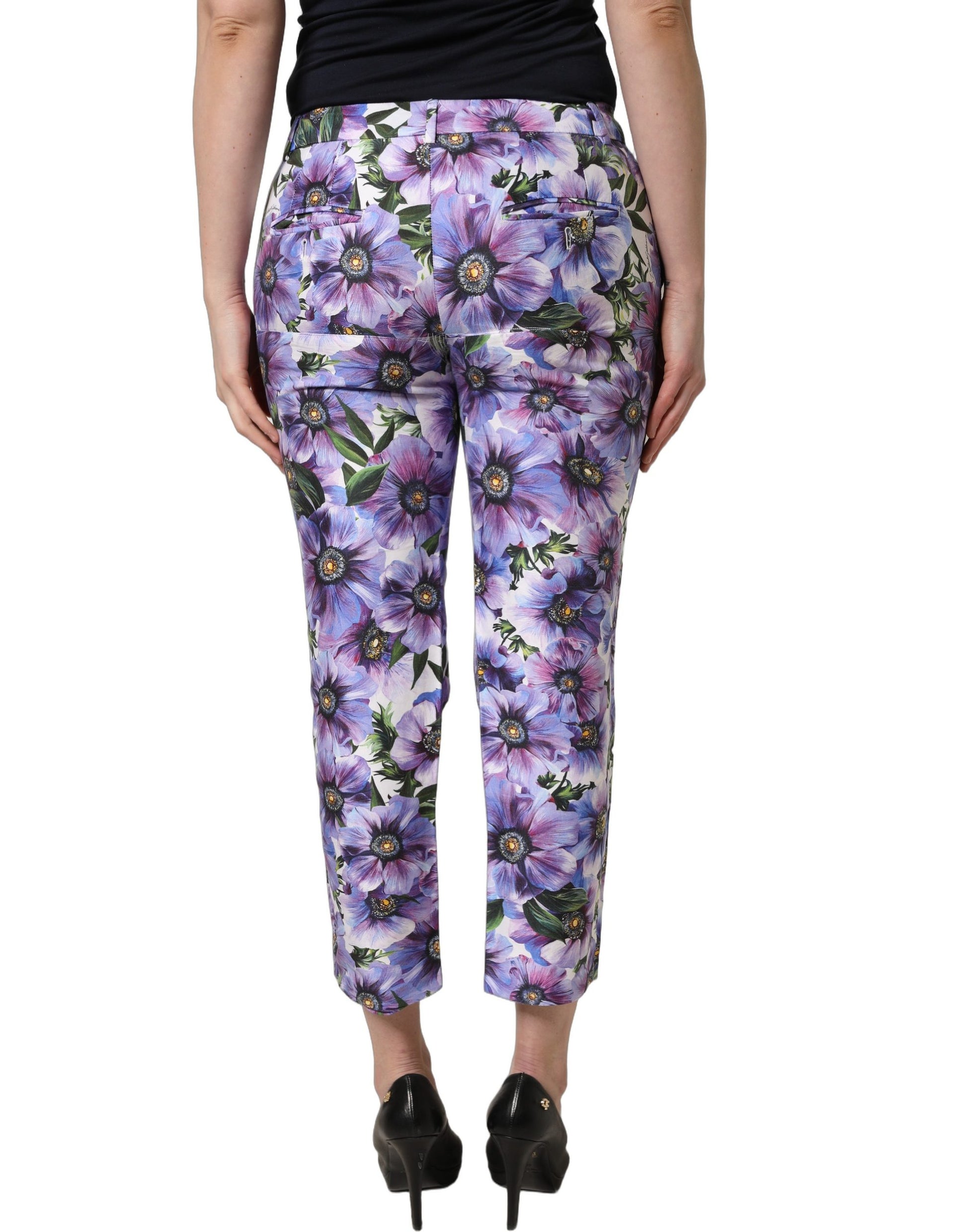 Pantalon Cropped Dolce & Gabbana Imprimé Fleuri Multicolore
