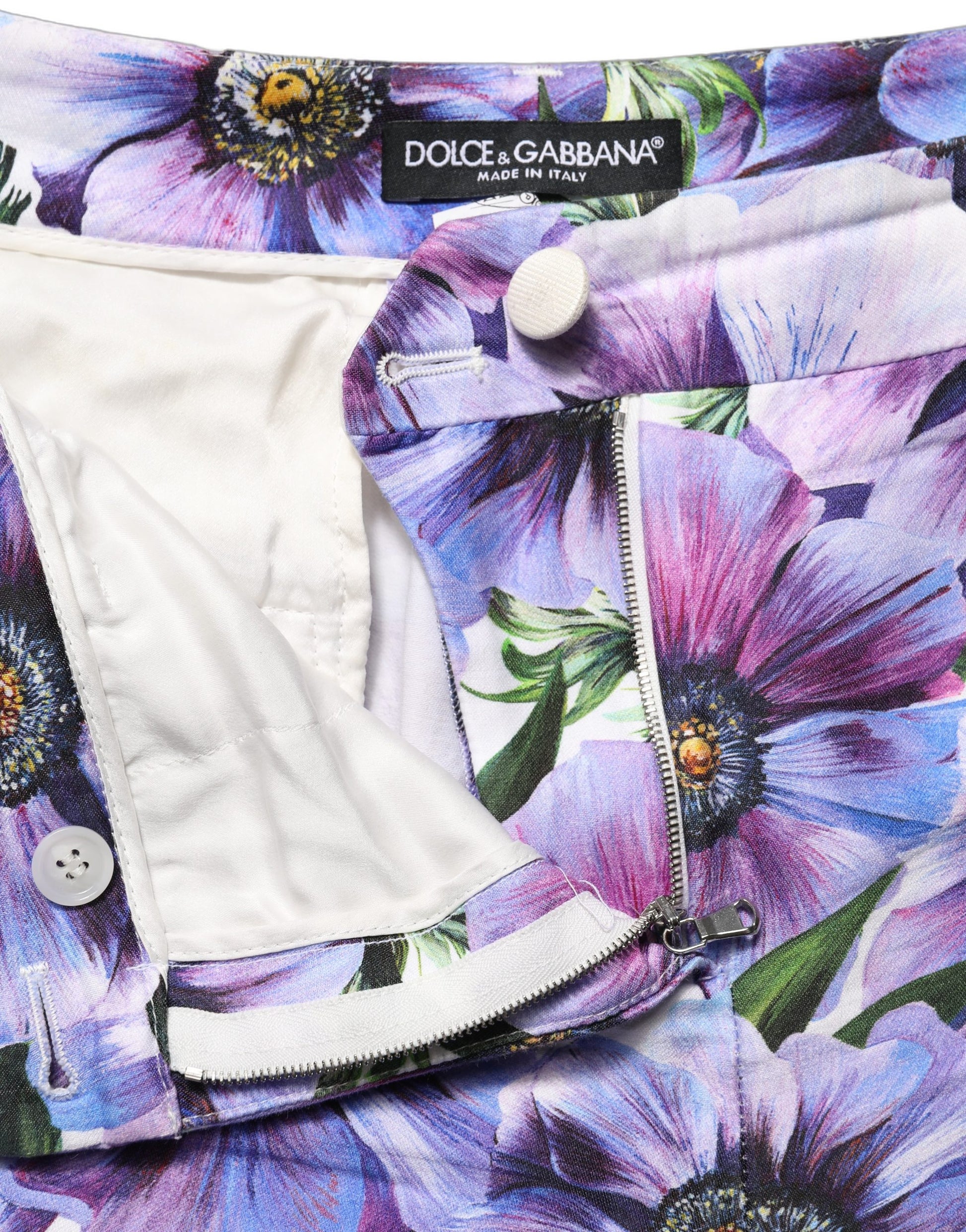 Pantalon Cropped Dolce & Gabbana Imprimé Fleuri Multicolore