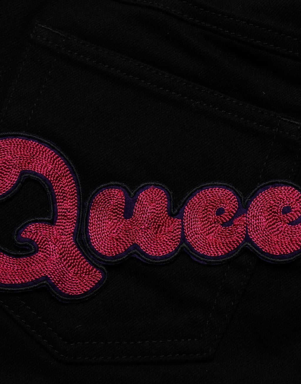 Jean en denim PRETTY Dolce & Gabbana brodé Black Queen