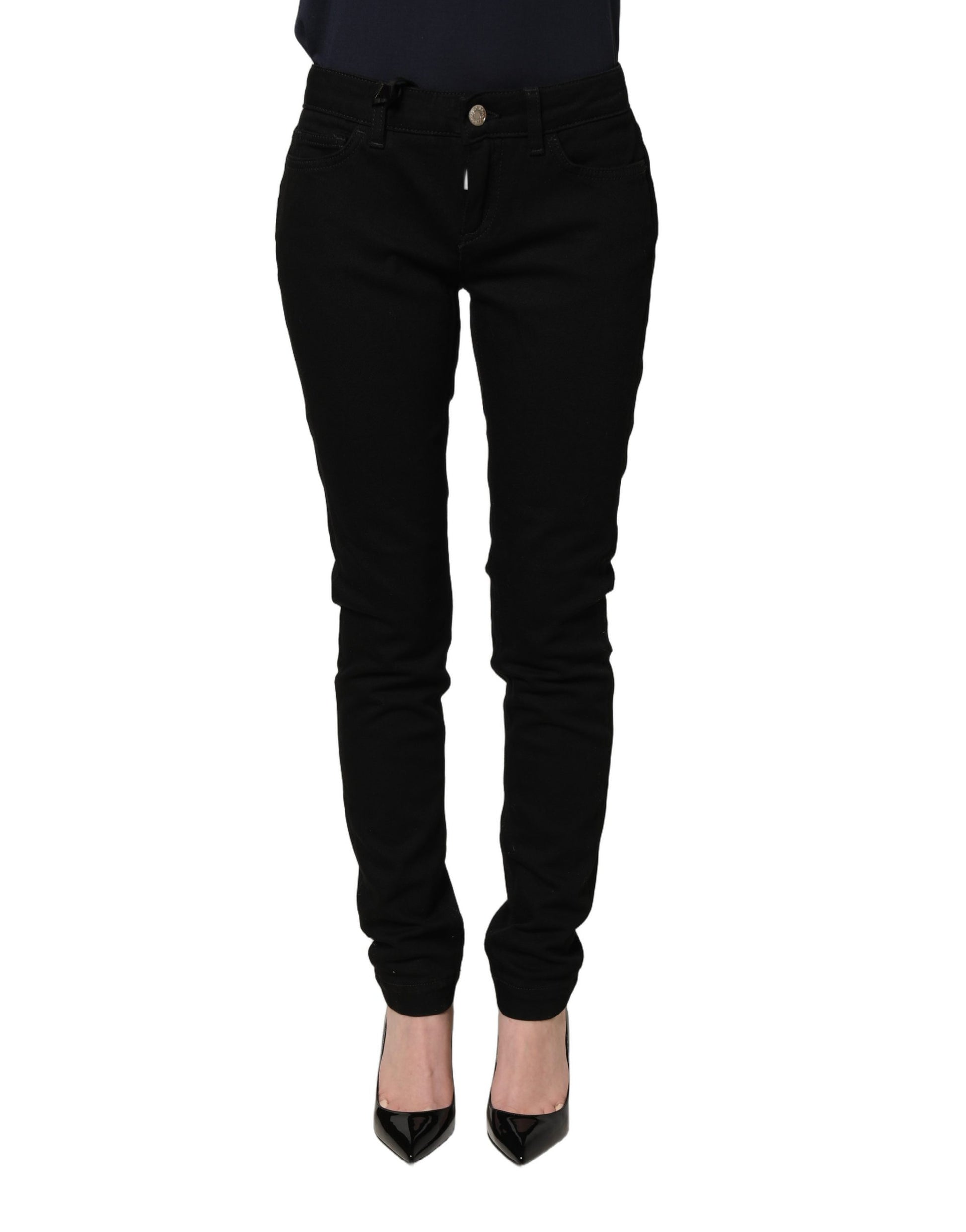 Jean en denim PRETTY Dolce & Gabbana brodé Black Queen
