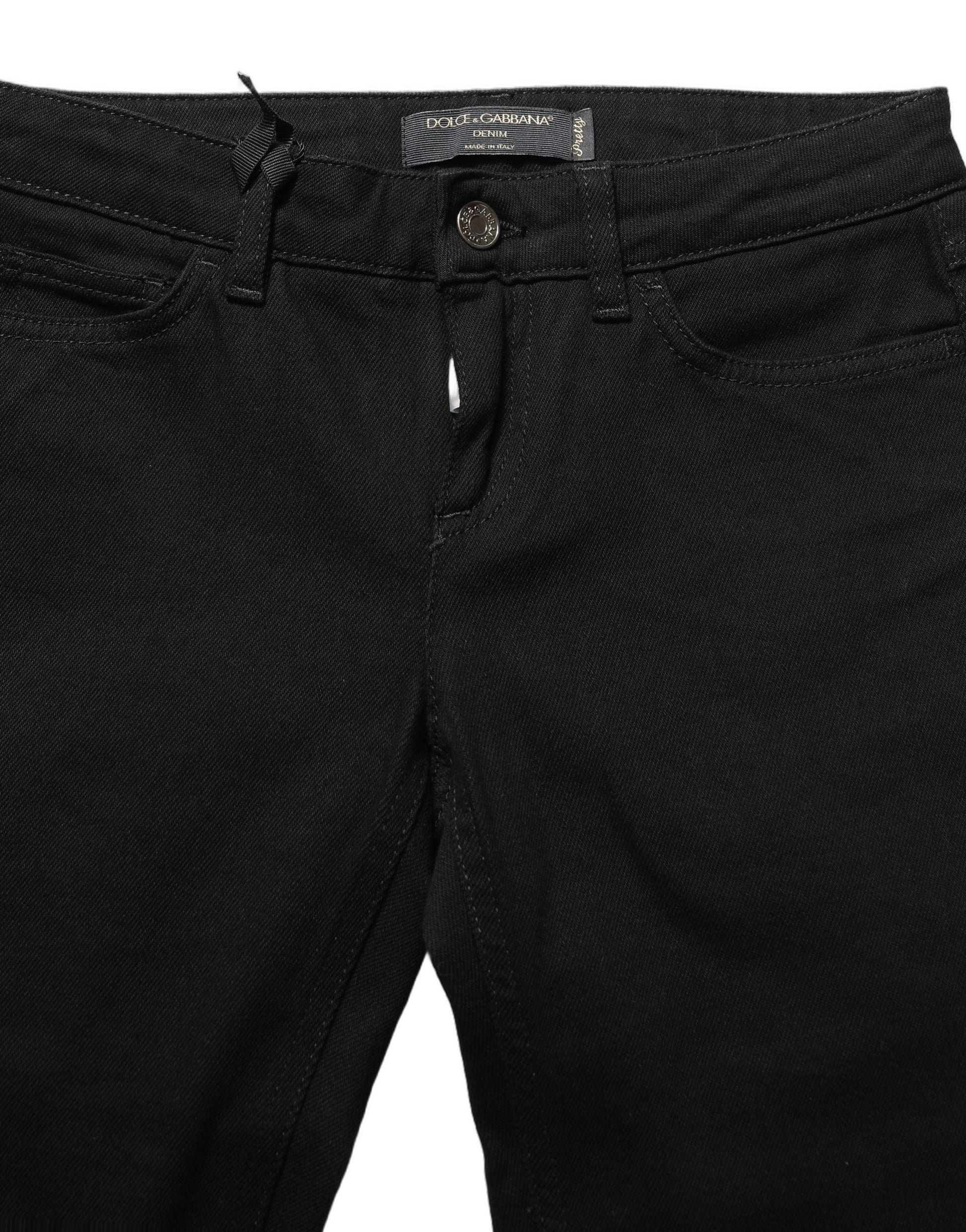 Jean en denim PRETTY Dolce & Gabbana brodé Black Queen