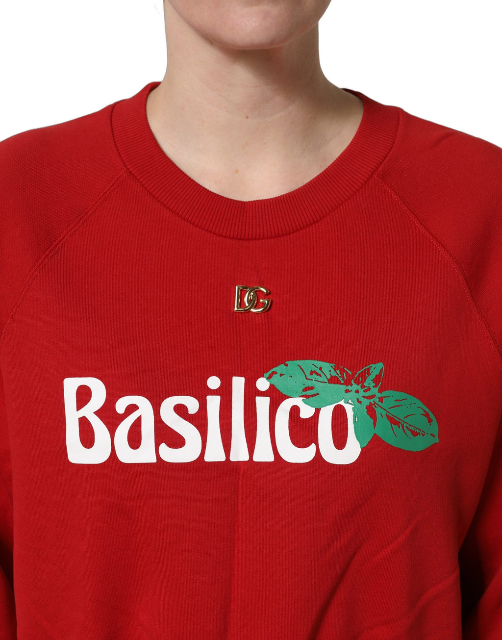 Sweat-shirt court Dolce & Gabbana en coton rouge Basilico