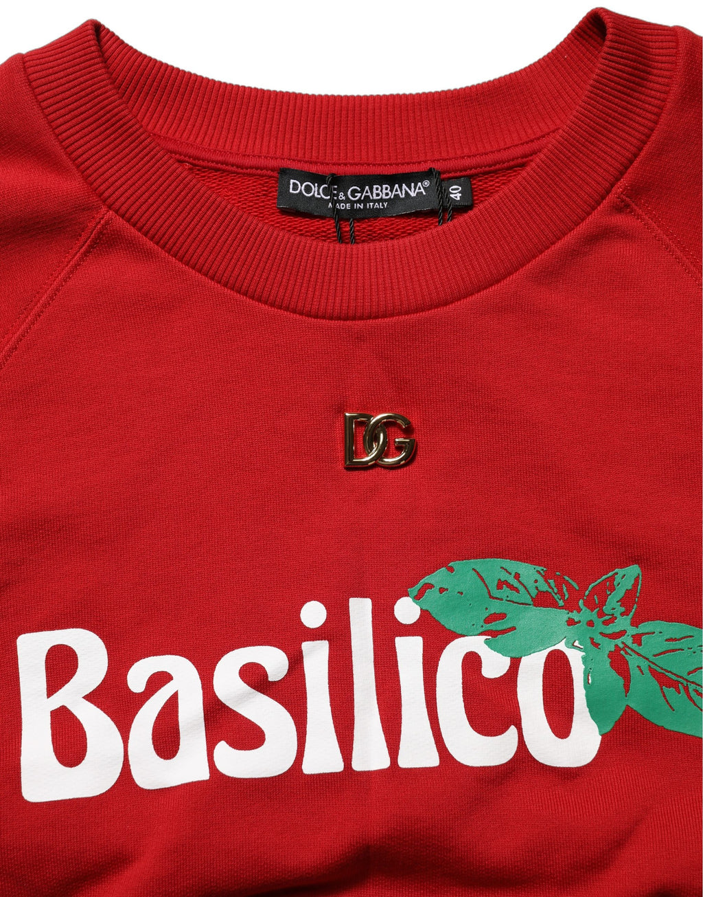 Sweat-shirt court Dolce & Gabbana en coton rouge Basilico