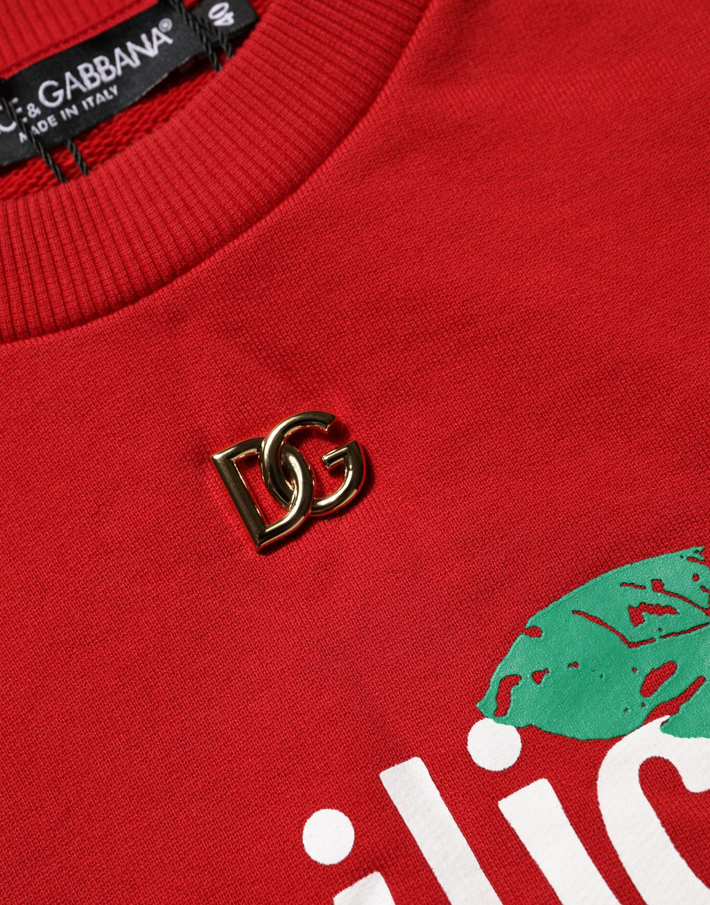 Sweat-shirt court Dolce & Gabbana en coton rouge Basilico