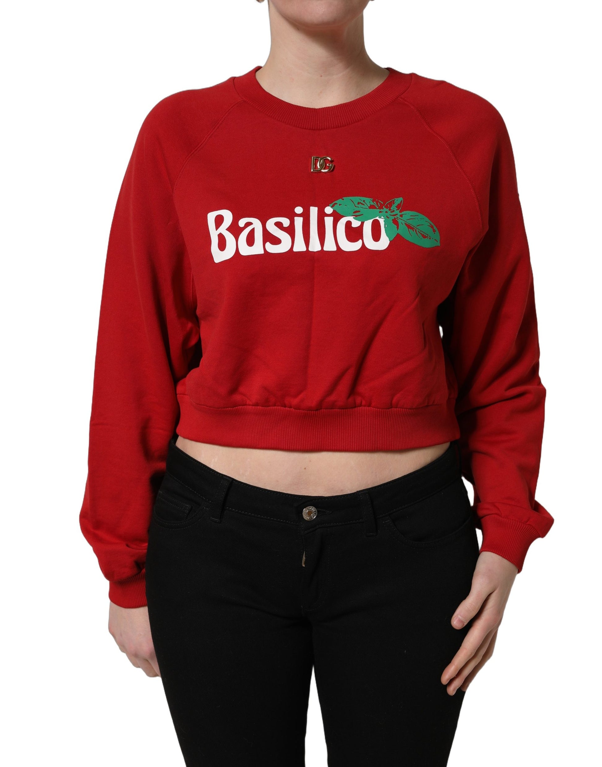 Sweat-shirt court Dolce & Gabbana en coton rouge Basilico