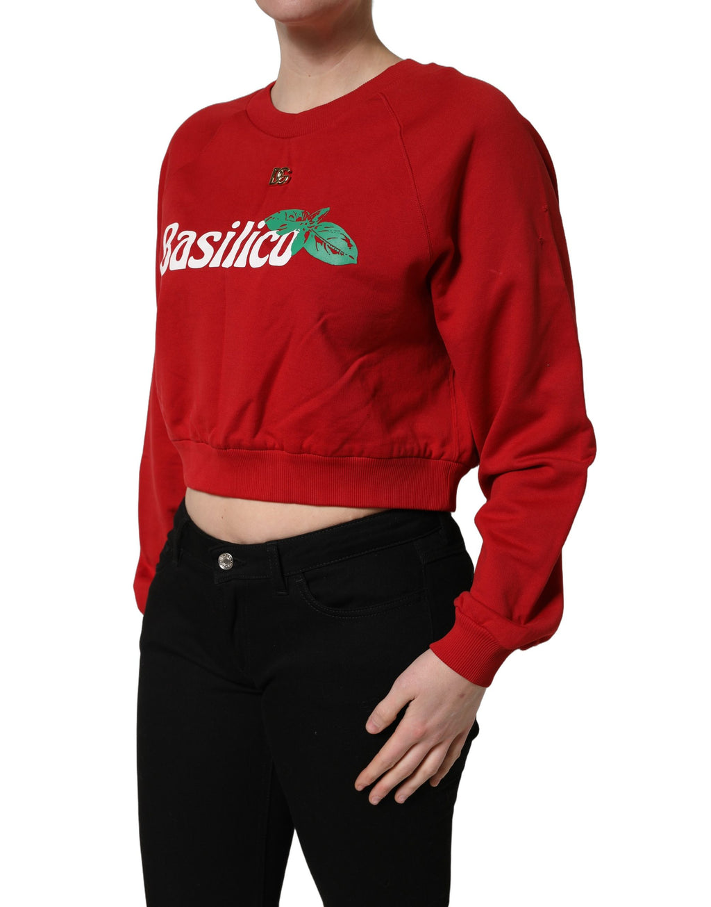 Sweat-shirt court Dolce & Gabbana en coton rouge Basilico