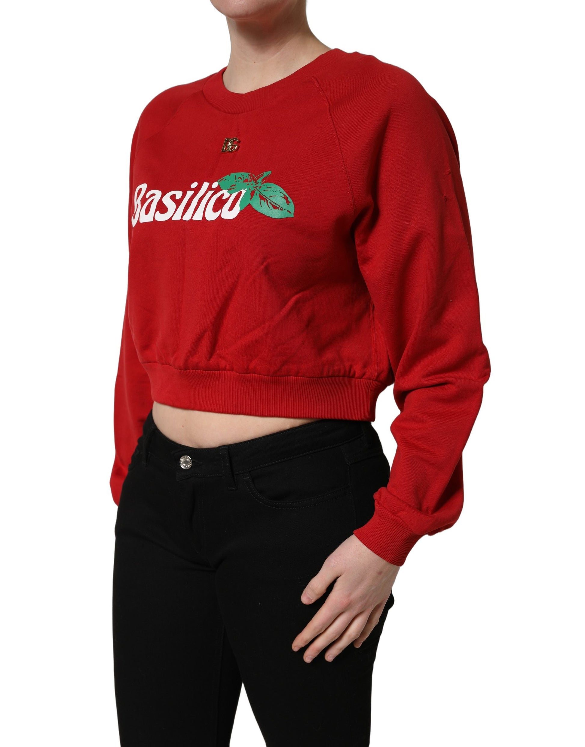 Sweat-shirt court Dolce & Gabbana en coton rouge Basilico