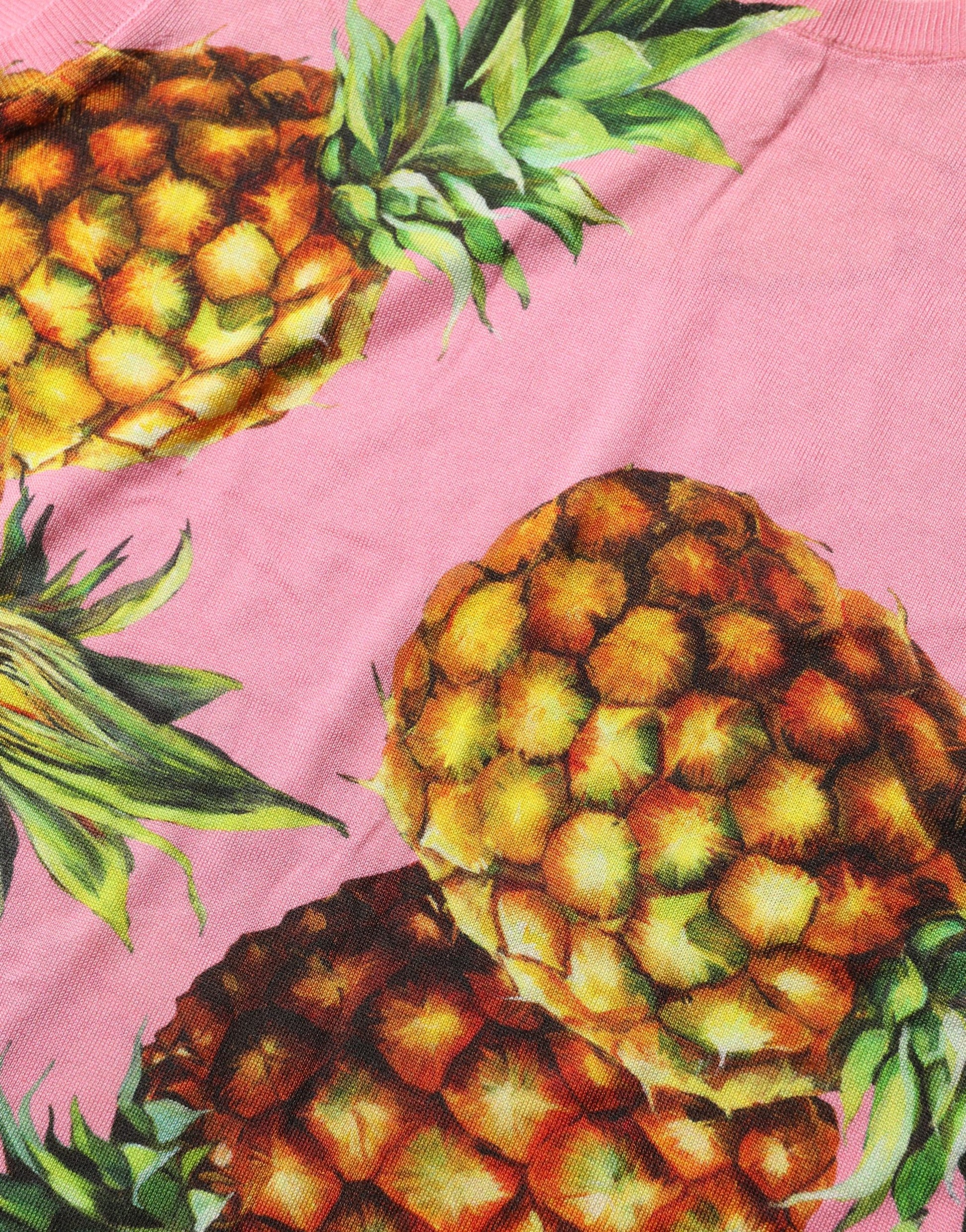 Débardeur sans manches col rond Dolce & Gabbana ananas rose