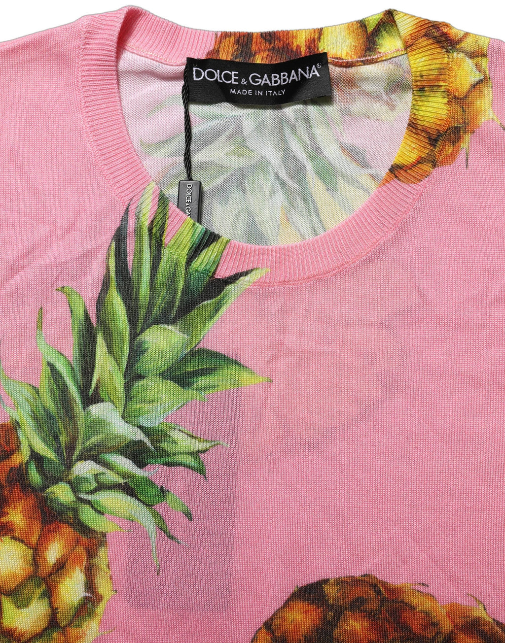 Débardeur sans manches col rond Dolce & Gabbana ananas rose