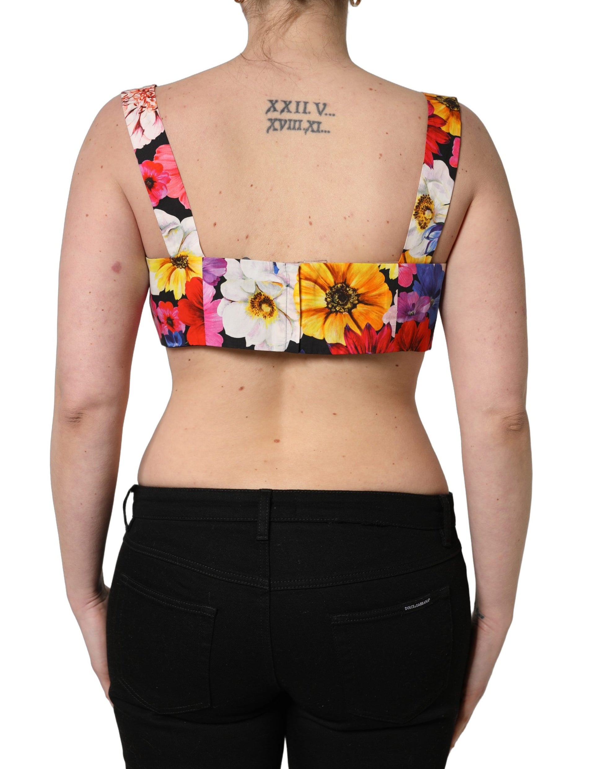 Débardeur bustier court Dolce & Gabbana multicolore à motif floral