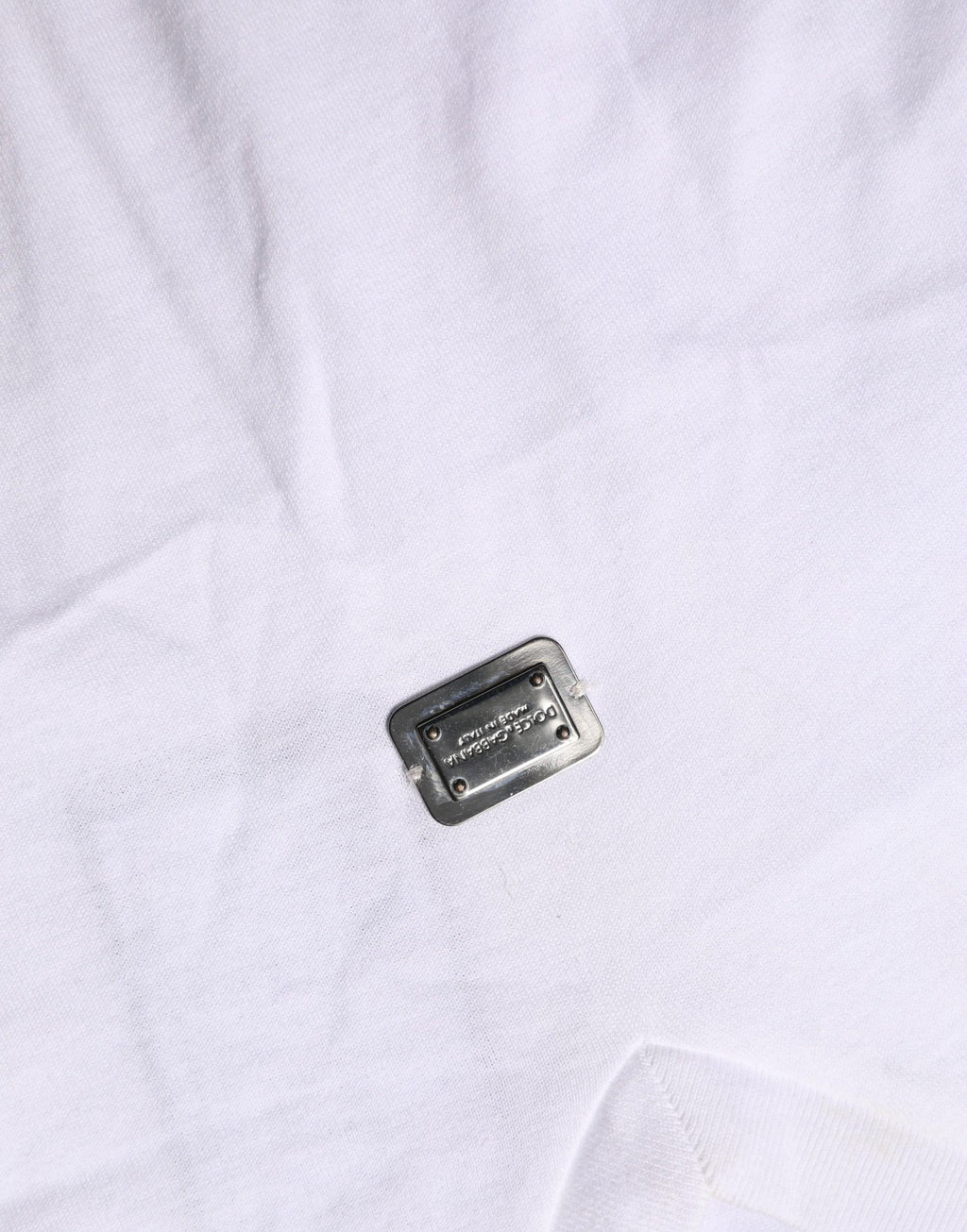 Haut court Dolce & Gabbana blanc brodé logo avec nœud à la taille
