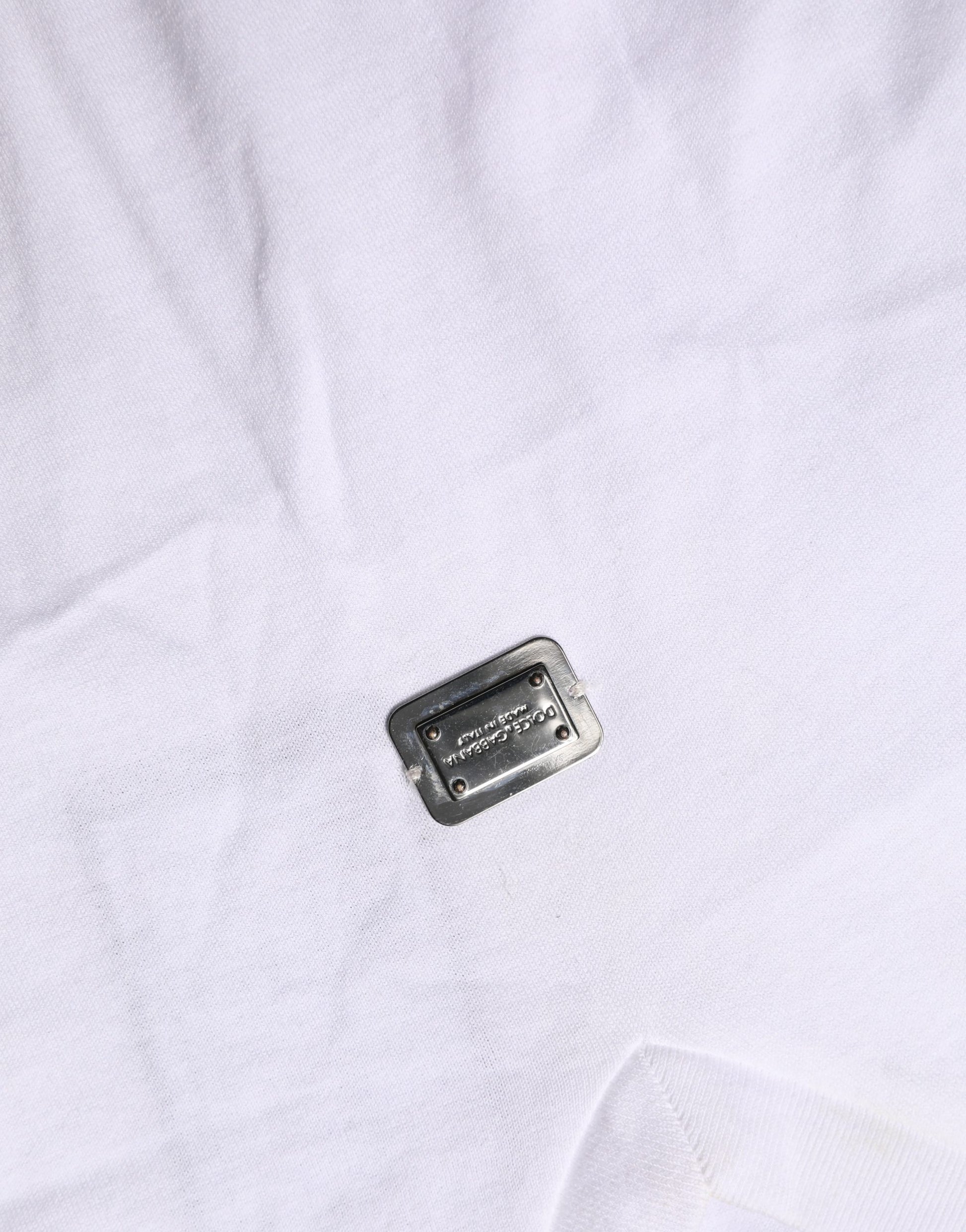 Haut court Dolce & Gabbana blanc brodé logo avec nœud à la taille