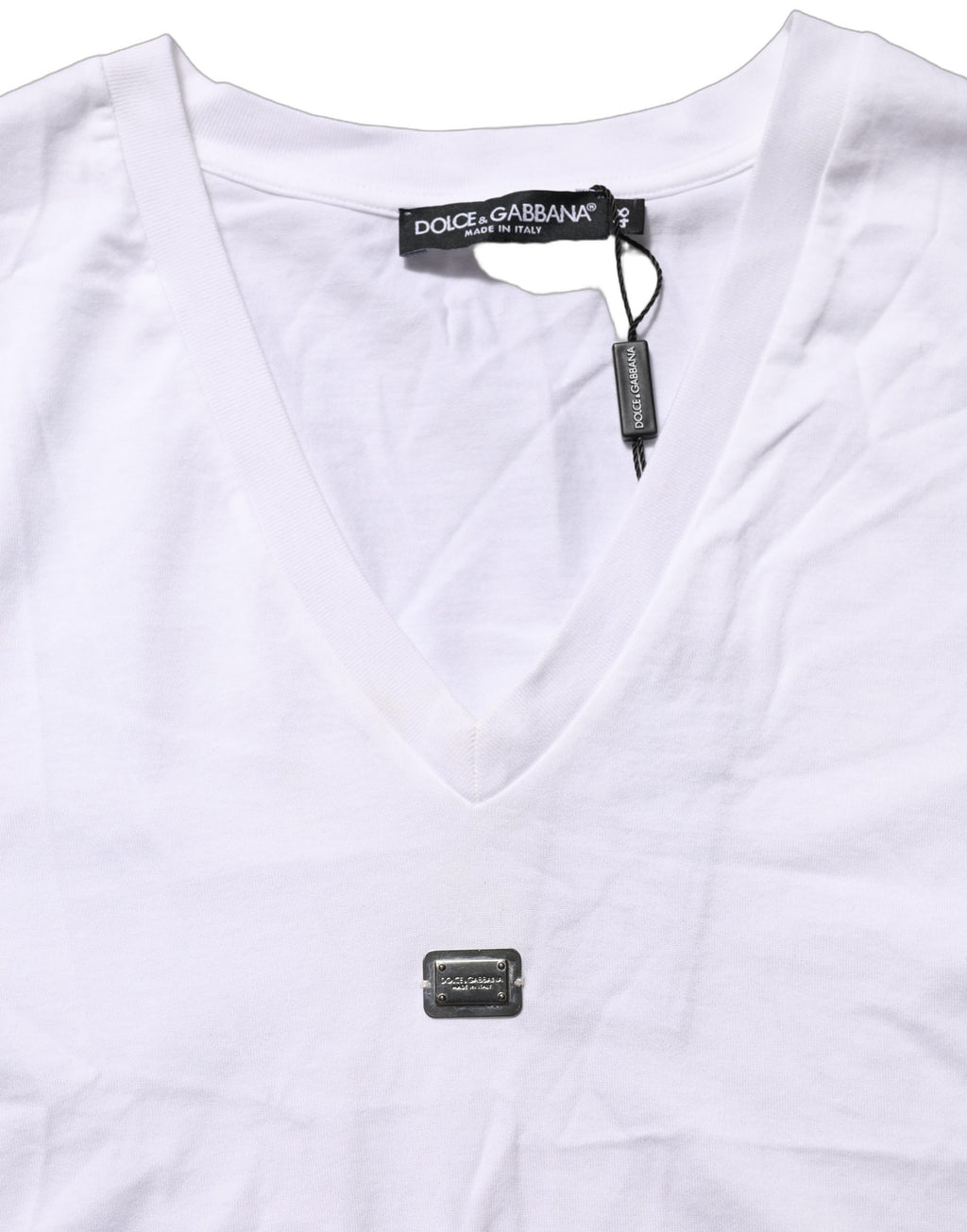 Haut court Dolce & Gabbana blanc brodé logo avec nœud à la taille