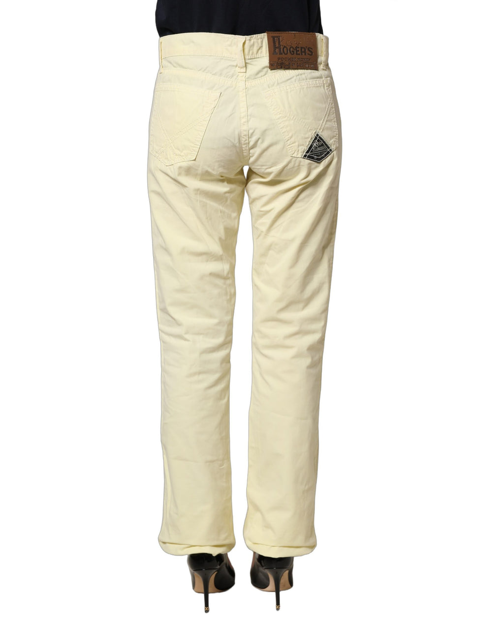 Jean décontracté droit en denim de coton jaune Roy Roger's