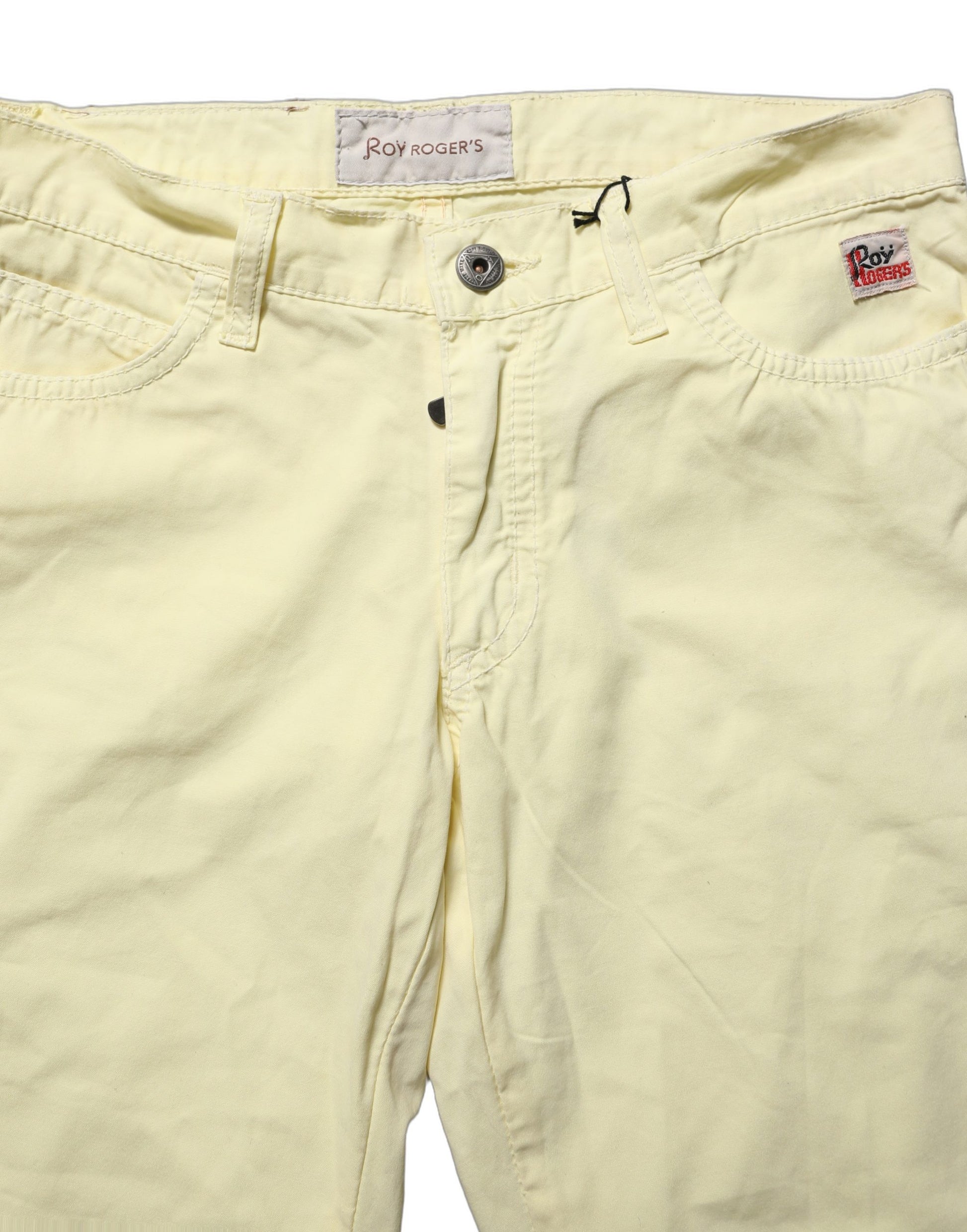 Jean décontracté droit en denim de coton jaune Roy Roger's