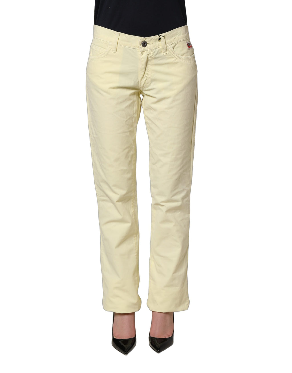 Jean décontracté droit en denim de coton jaune Roy Roger's