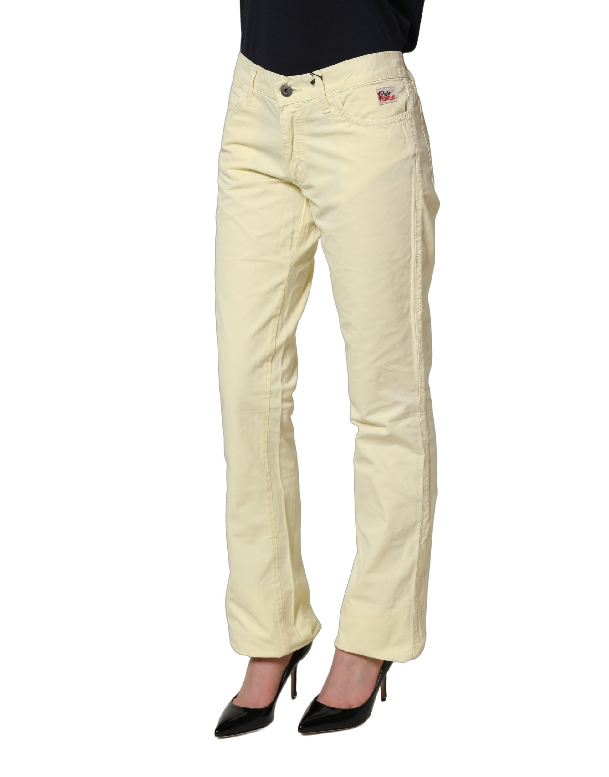 Jean décontracté droit en denim de coton jaune Roy Roger's