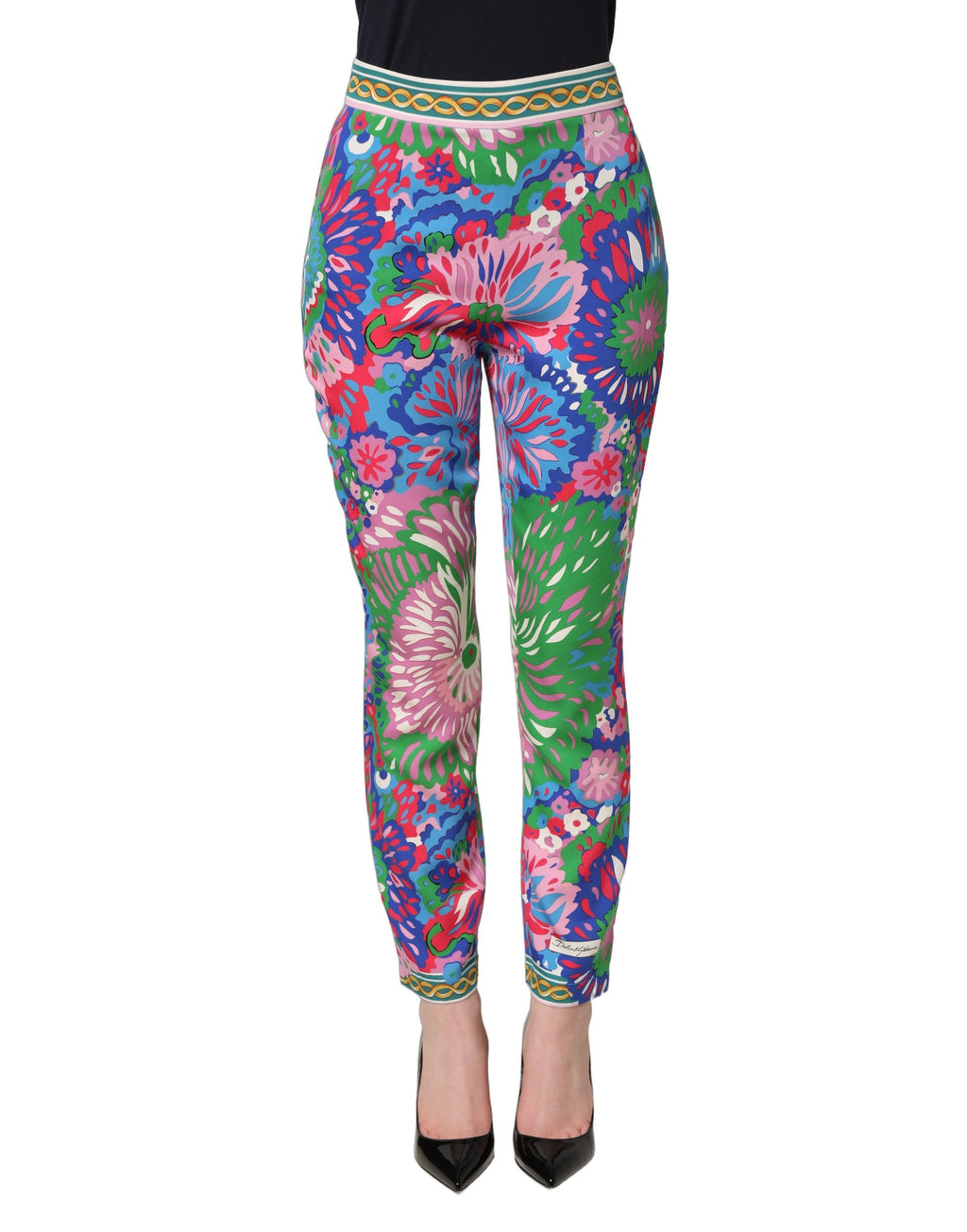Pantalon leggings Dolce & Gabbana en jersey extensible fleuri multicolore