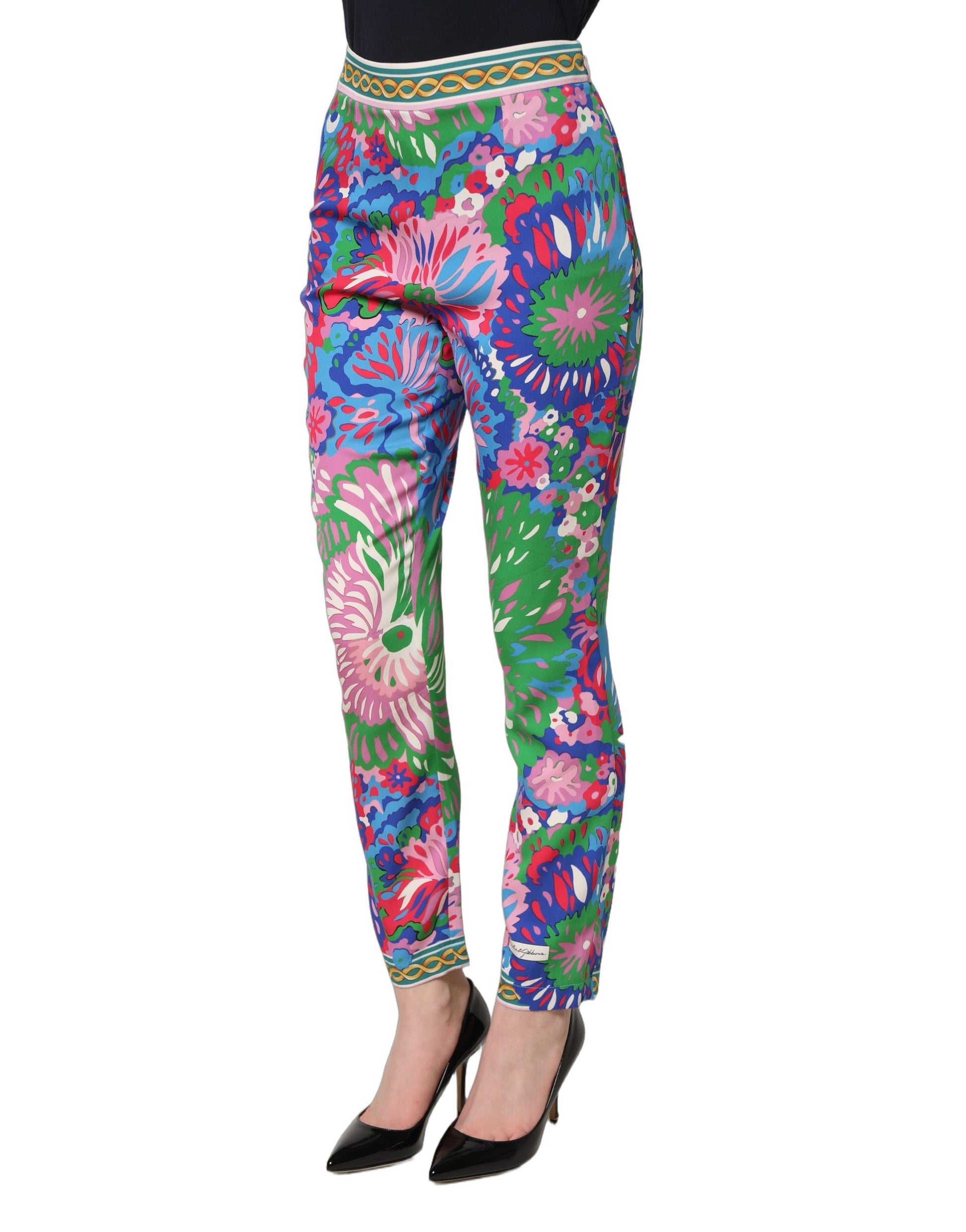 Pantalon leggings Dolce & Gabbana en jersey extensible fleuri multicolore