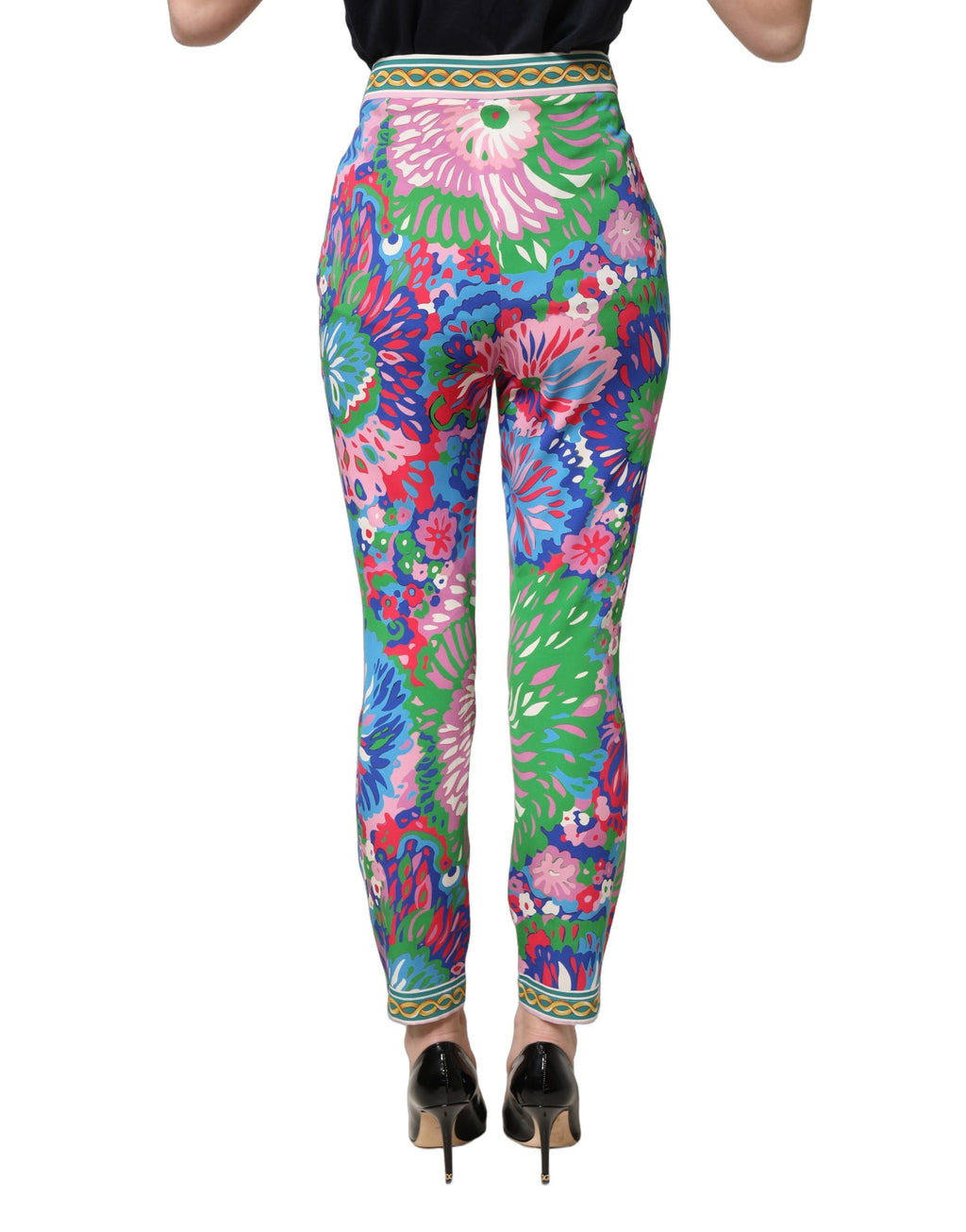 Pantalon leggings Dolce & Gabbana en jersey extensible fleuri multicolore