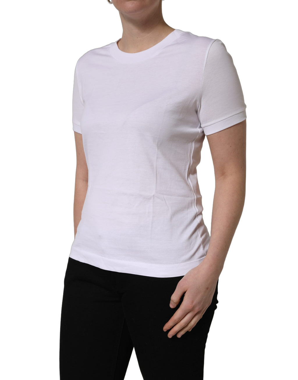T-shirt Dolce & Gabbana en coton blanc à col rond et manches courtes