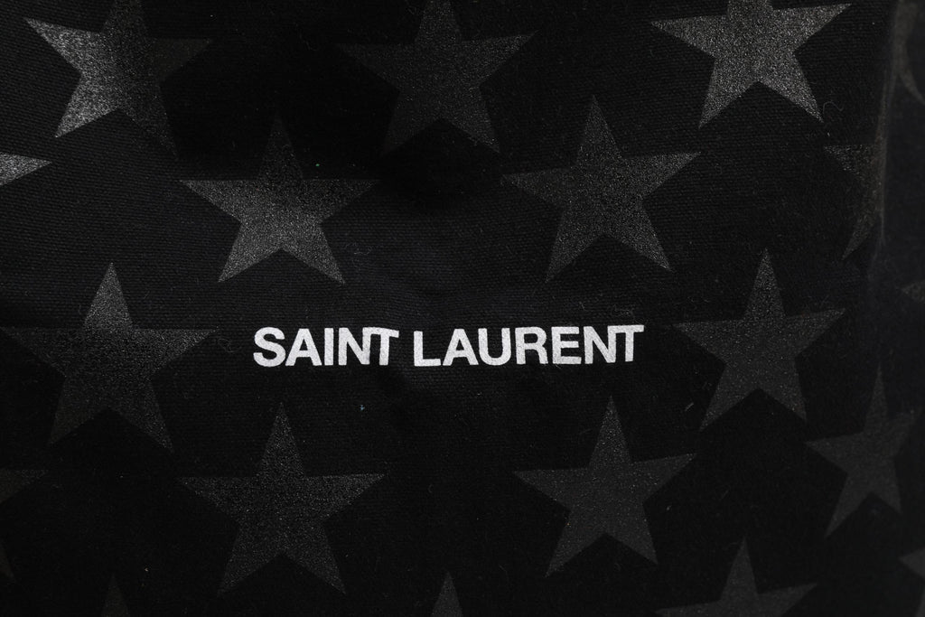 Sac cabas noir Saint Laurent Rive Droite à imprimé étoile