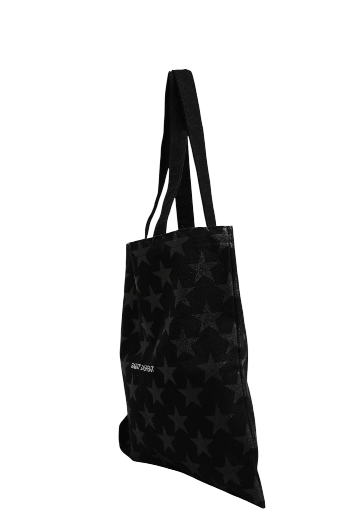 Sac cabas noir Saint Laurent Rive Droite à imprimé étoile