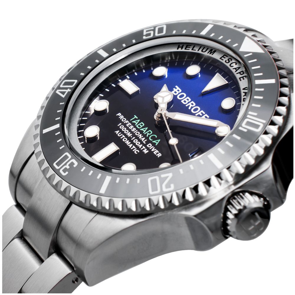 Montre sport Bobroff en acier inoxydable argenté