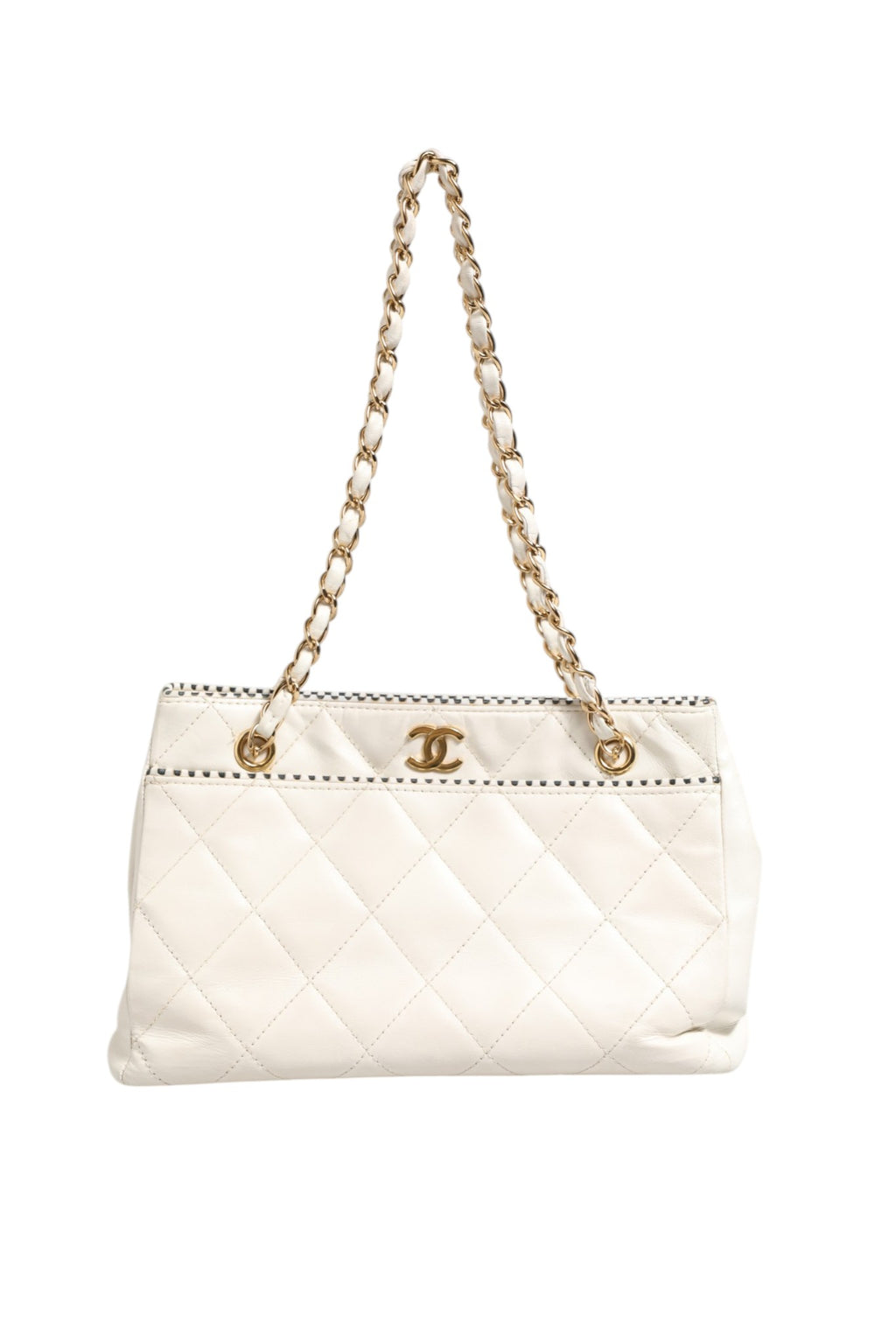Chanel Mini Sac 22 Matelassé en Cuir de Veau Brillant Blanc 1792563