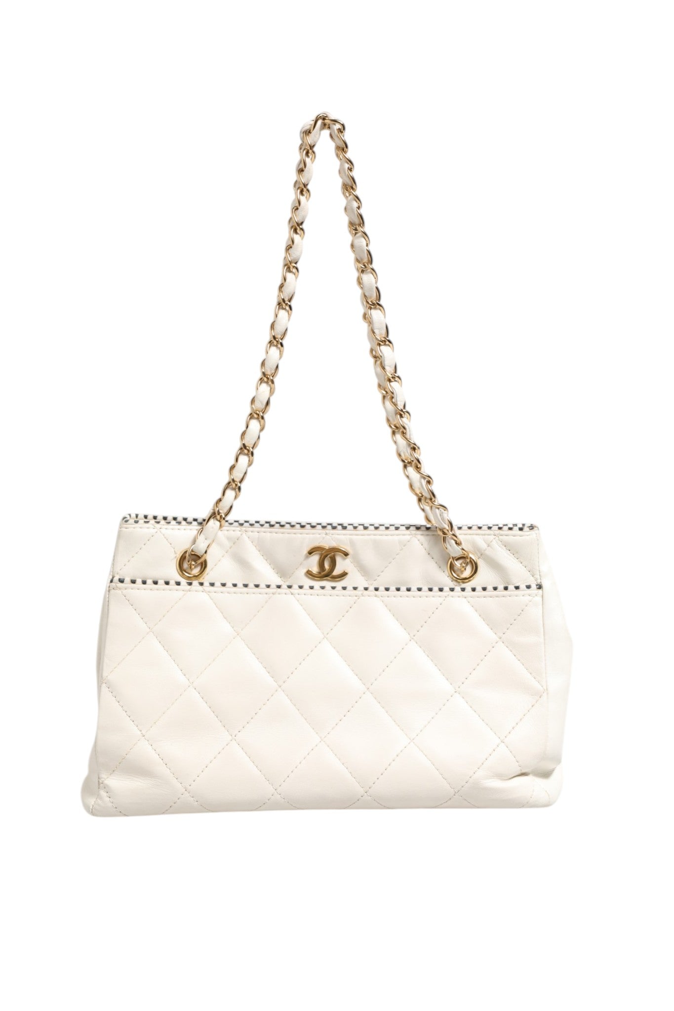 Chanel Mini Sac 22 Matelassé en Cuir de Veau Brillant Blanc 1792563