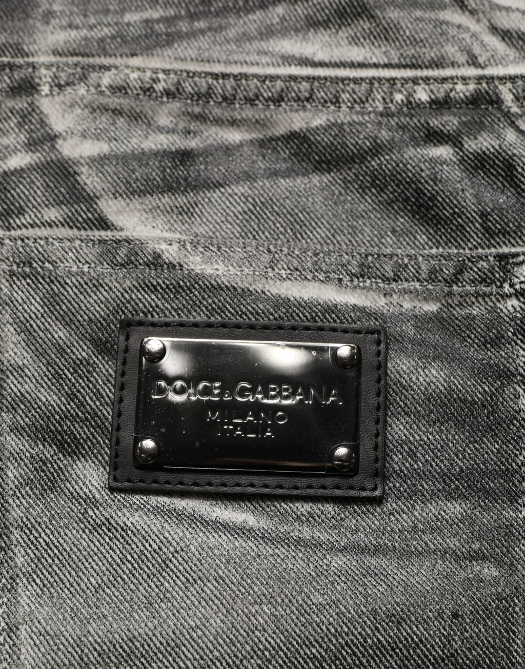 Jean droit Dolce & Gabbana gris délavé taille mi-haute