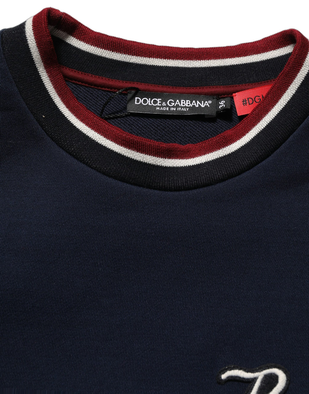 Sweat-shirt Dolce & Gabbana bleu et rouge avec empiècements et écusson « Royals »