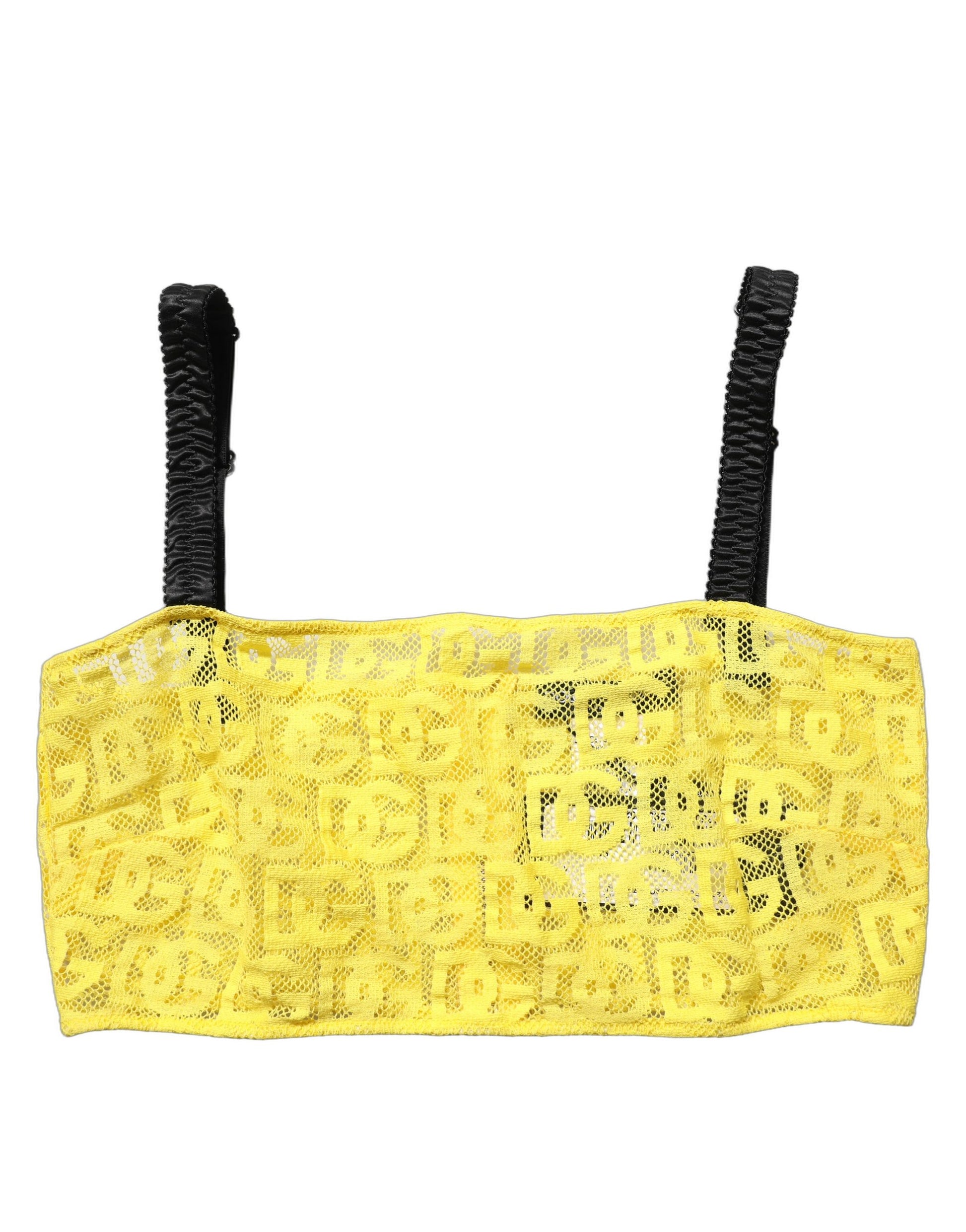 Dolce & Gabbana Haut court en crêpe de coton et mousseline jaune