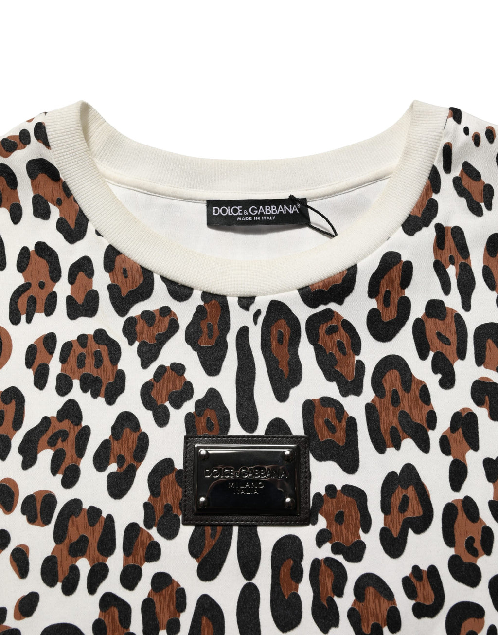 T-shirt col rond Dolce & Gabbana imprimé léopard multicolore