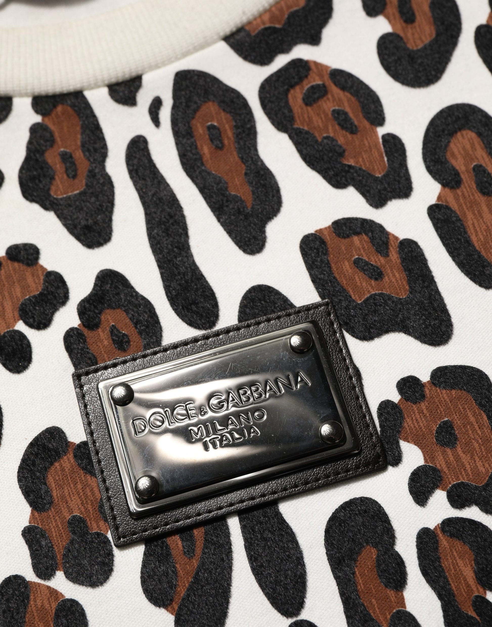 T-shirt col rond Dolce & Gabbana imprimé léopard multicolore