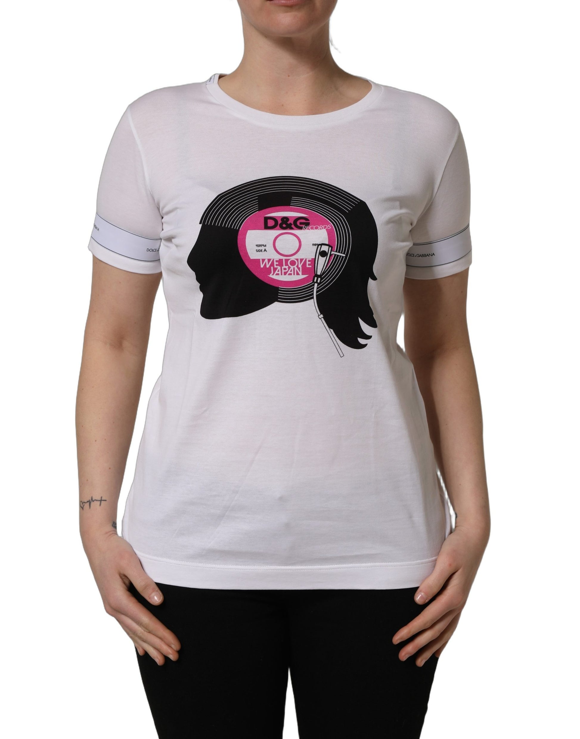 T-shirt Dolce & Gabbana en coton blanc imprimé D&G WE LOVE JAPAN