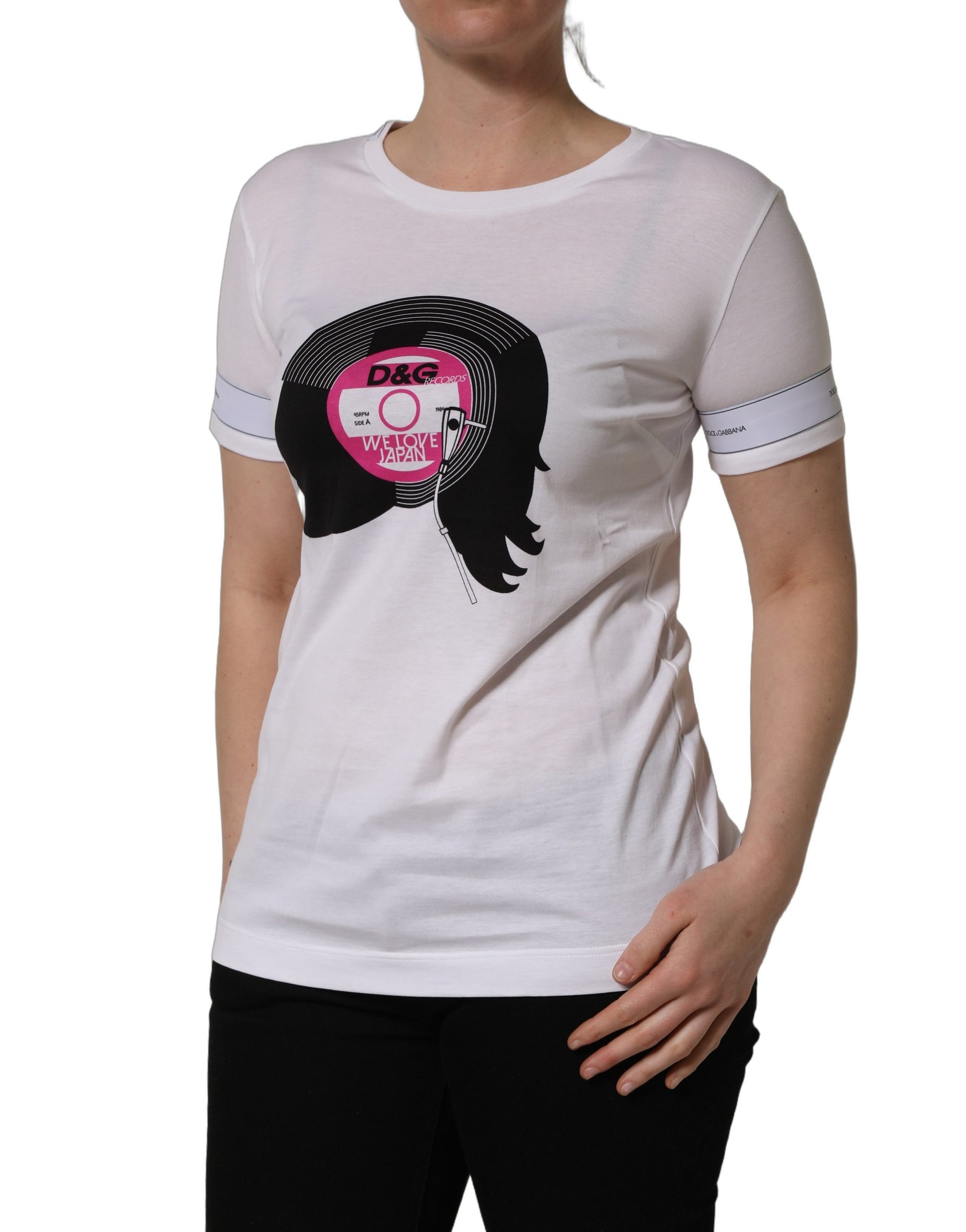 T-shirt Dolce & Gabbana en coton blanc imprimé D&G WE LOVE JAPAN