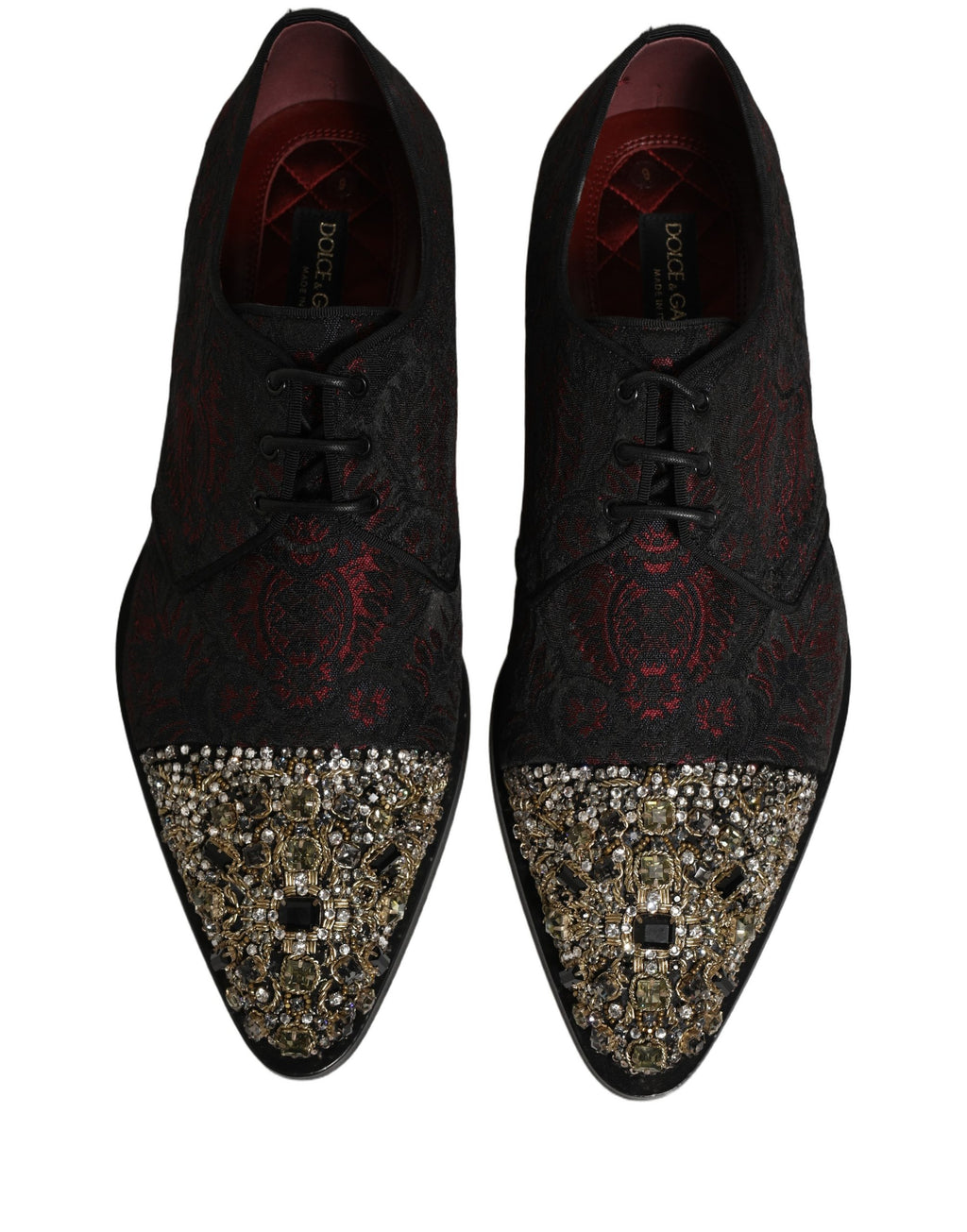 Chaussures Richelieu de ville Dolce & Gabbana noires et rouges ornées