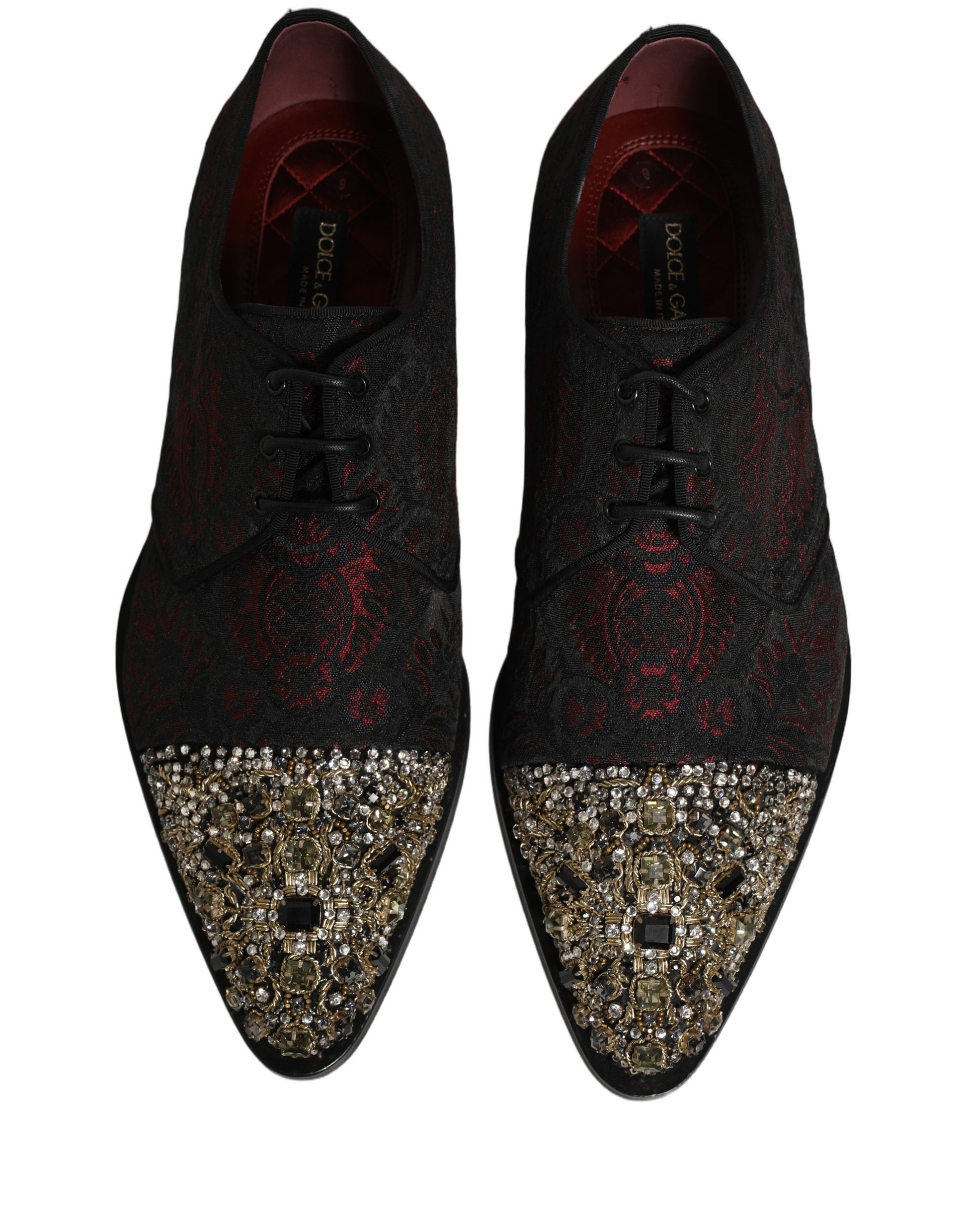 Chaussures Richelieu de ville Dolce & Gabbana noires et rouges ornées