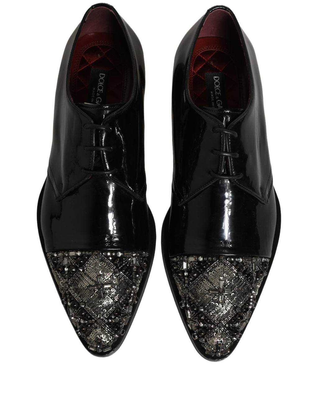 Chaussures Richelieu de cérémonie pour homme Dolce & Gabbana noires ornées