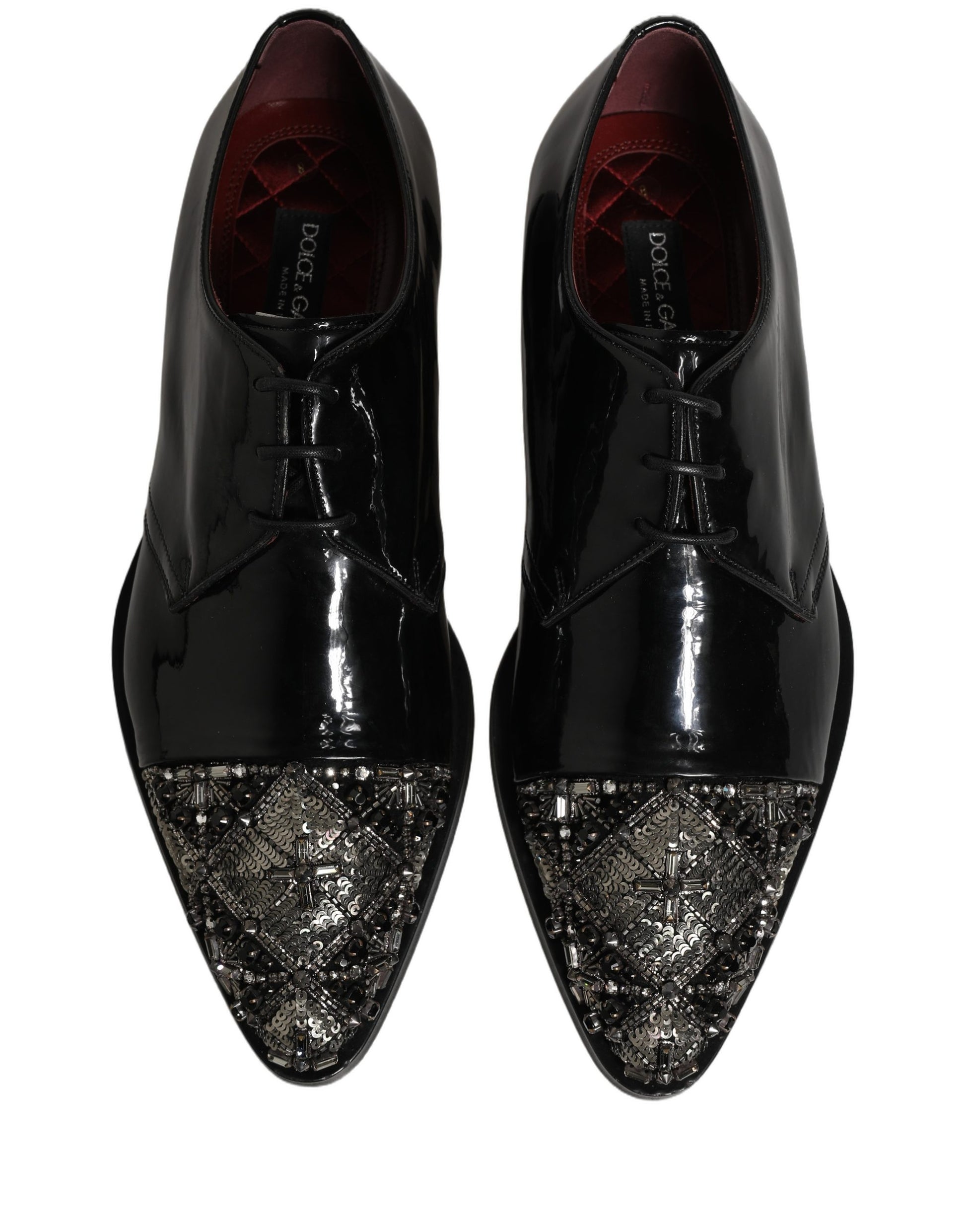 Chaussures Richelieu de cérémonie pour homme Dolce & Gabbana noires ornées