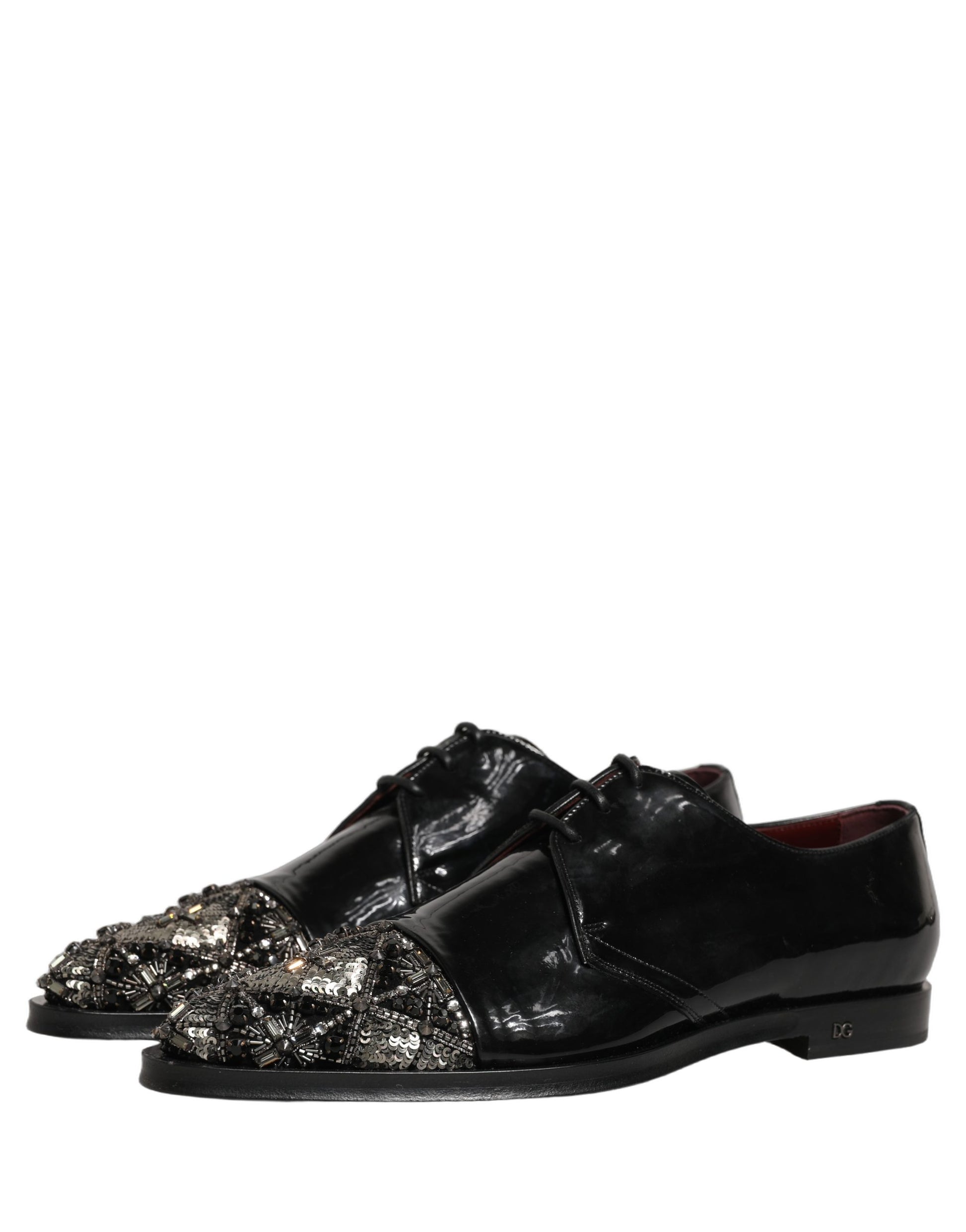 Chaussures Richelieu de cérémonie pour homme Dolce & Gabbana noires ornées