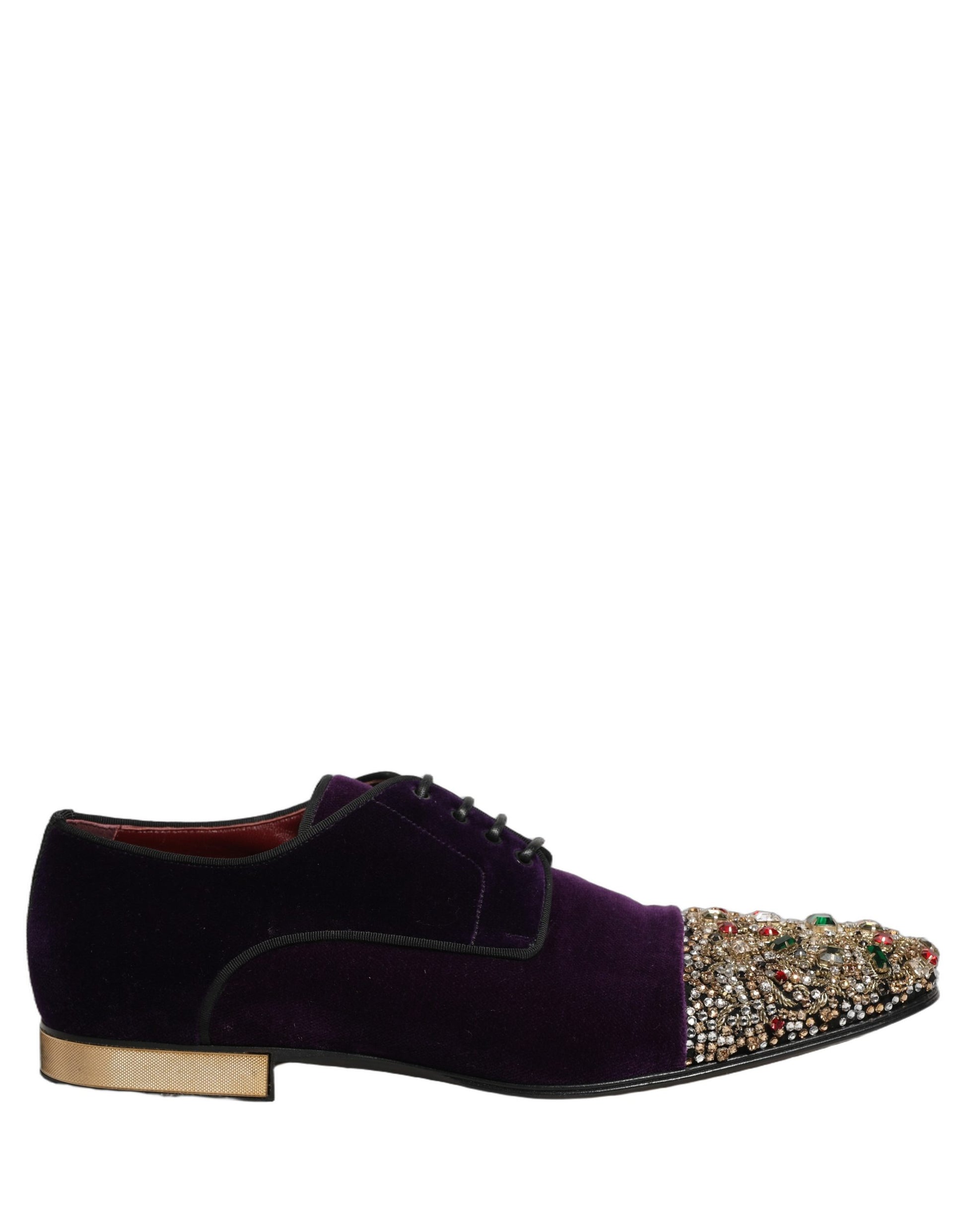 Dolce & Gabbana Violet Suede Embellished Derby Dress Shoes