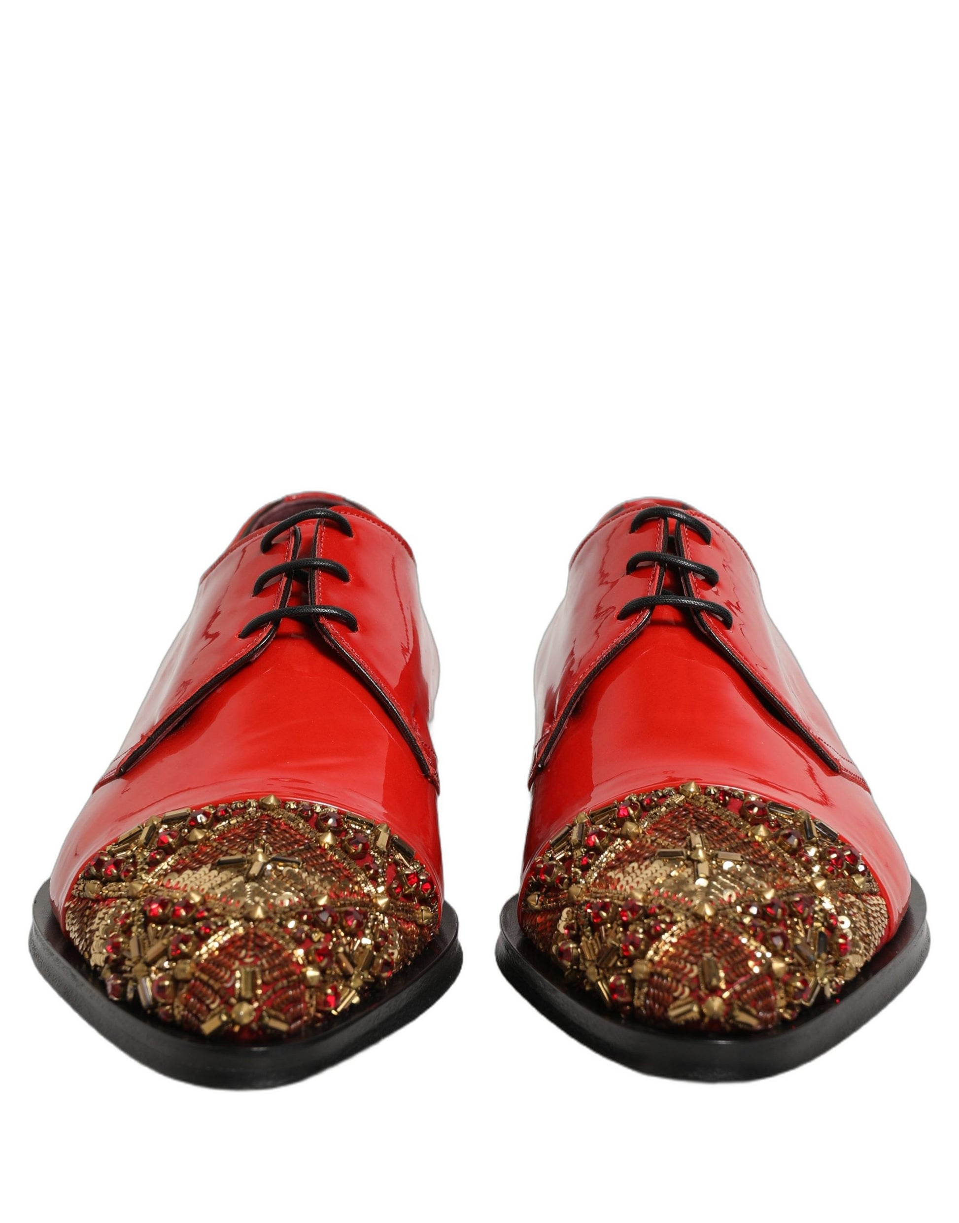 Chaussures habillées de cérémonie pour homme Dolce & Gabbana Derby ornées rouges
