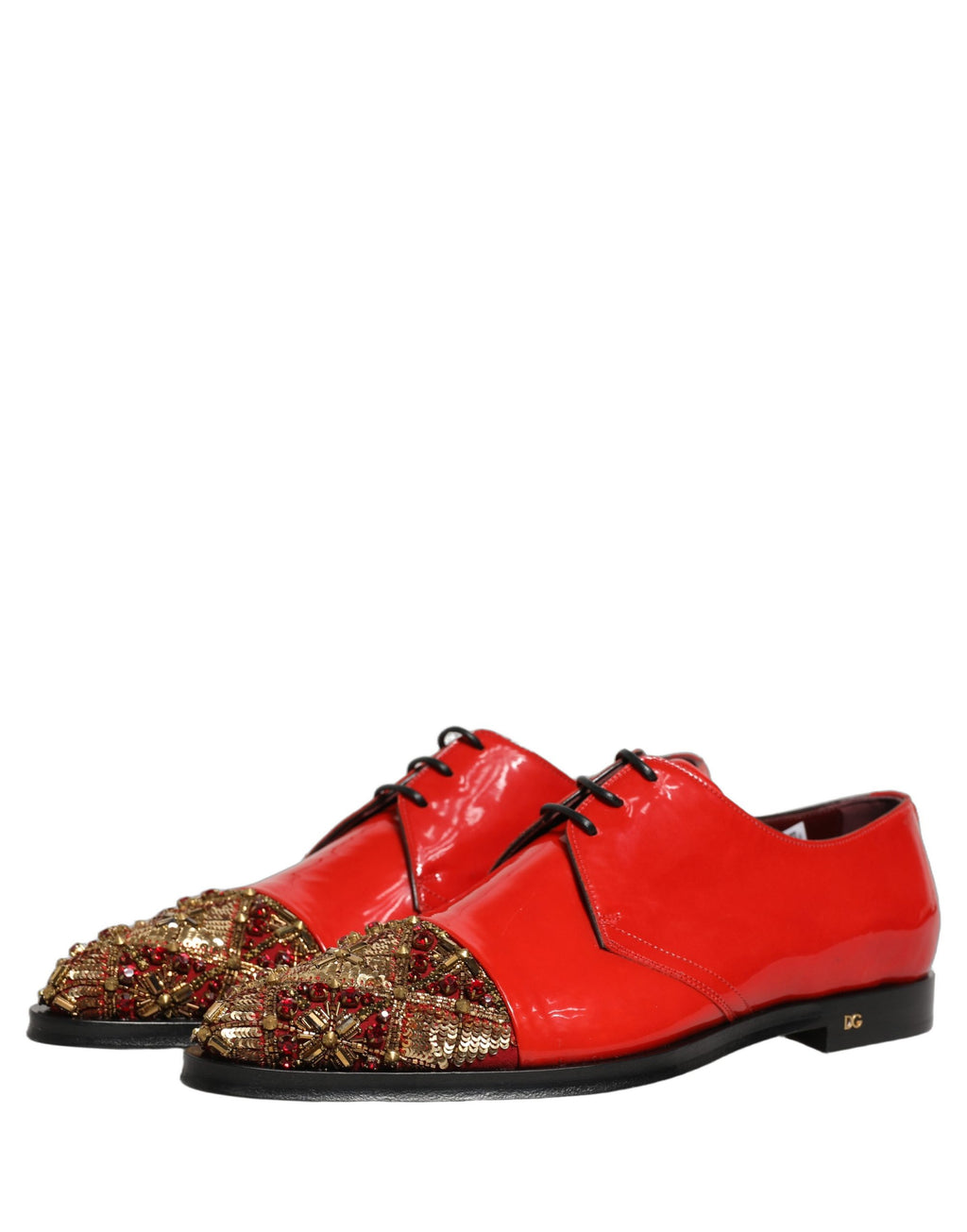 Chaussures habillées de cérémonie pour homme Dolce & Gabbana Derby ornées rouges