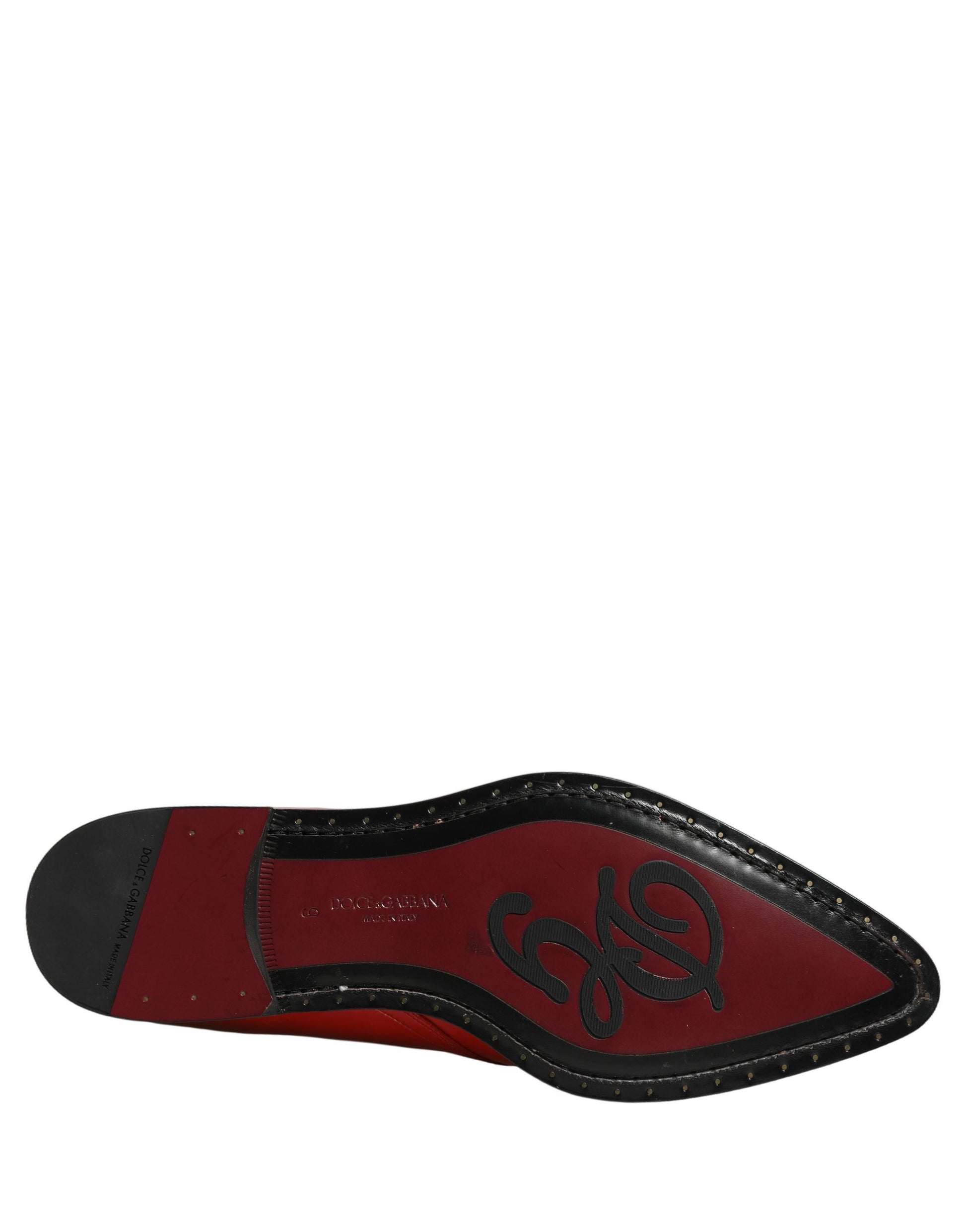 Chaussures habillées de cérémonie pour homme Dolce & Gabbana Derby ornées rouges